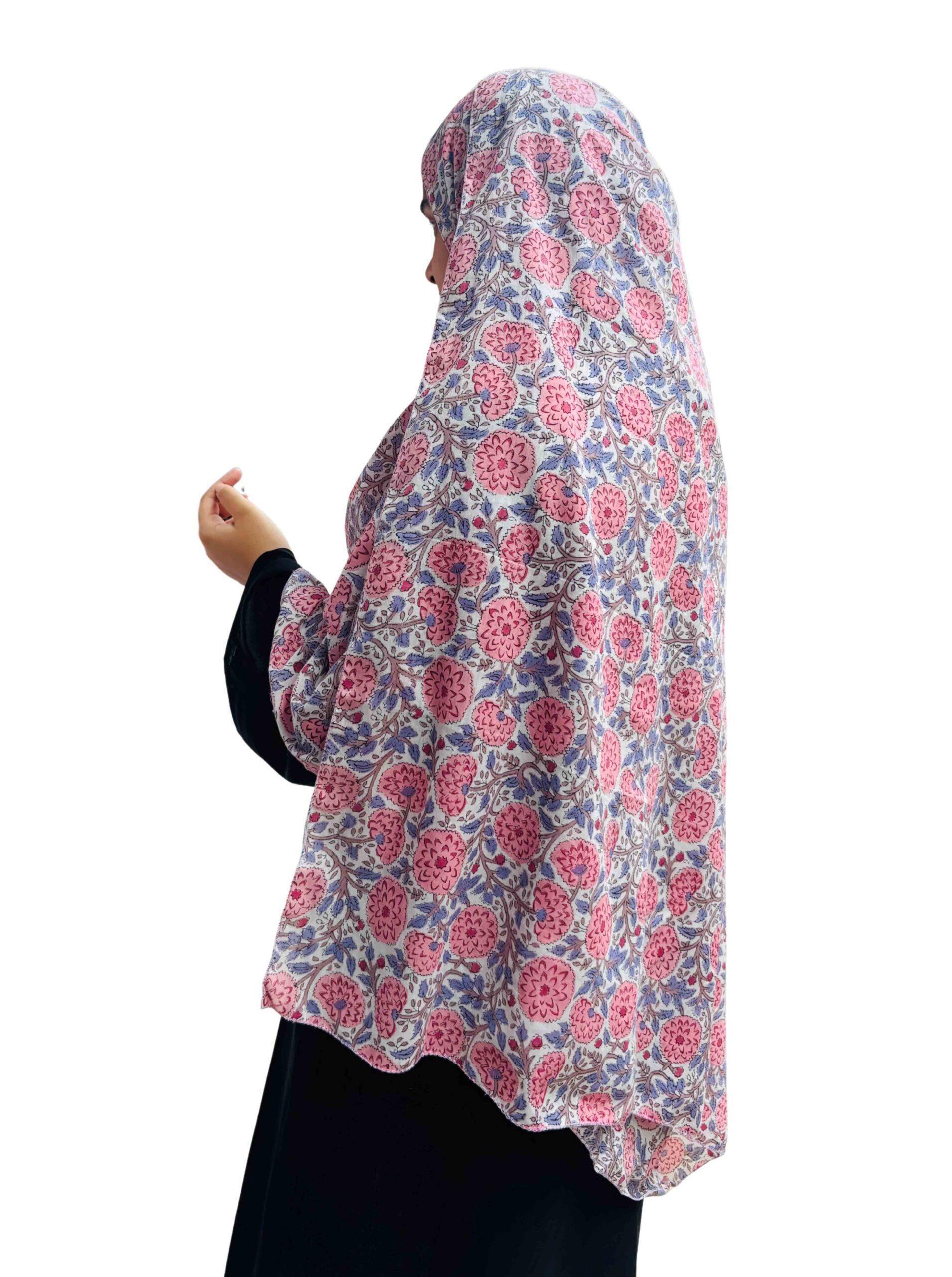 Printed dupatta - Pink floral