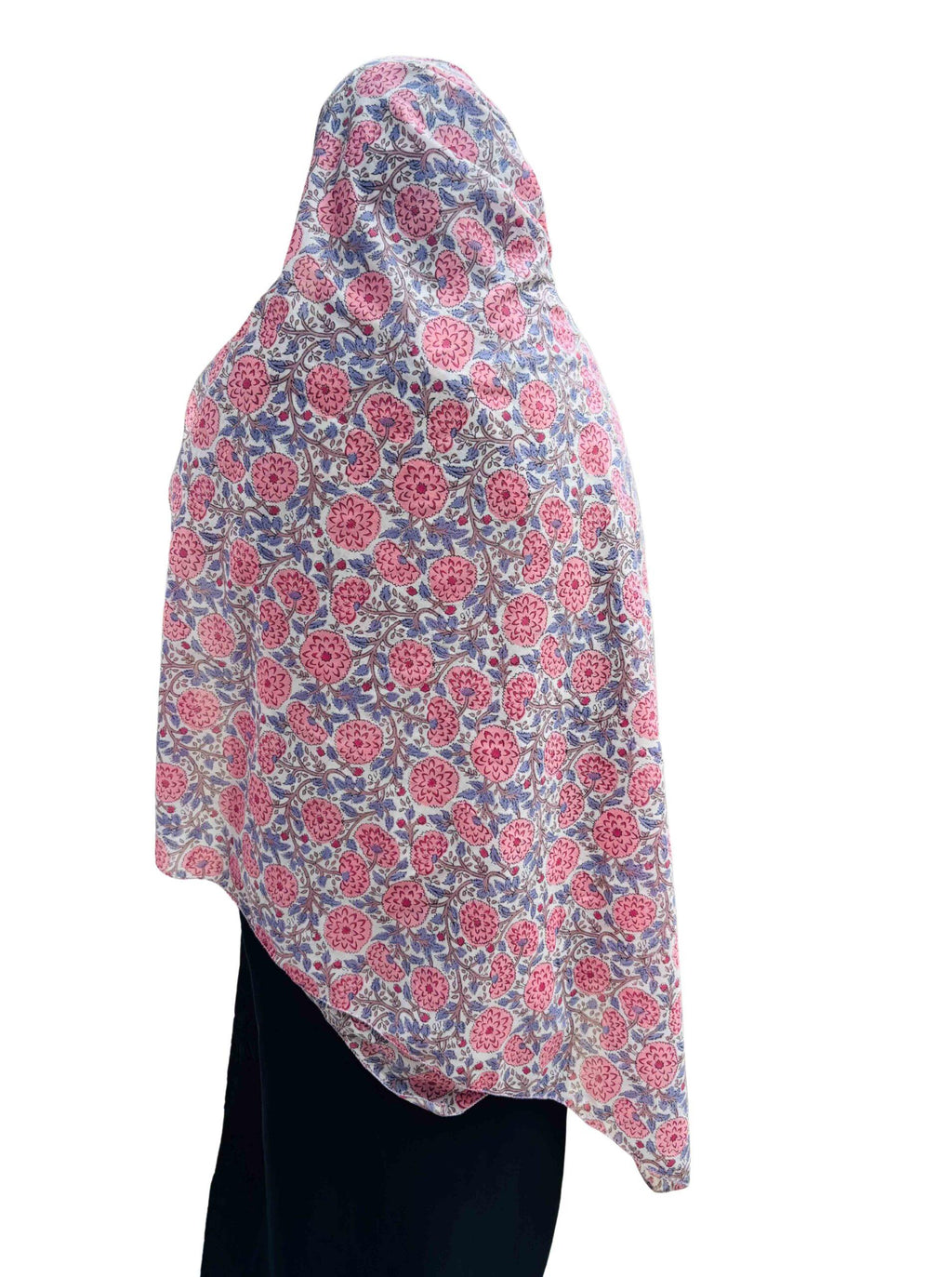 Printed dupatta - Pink floral