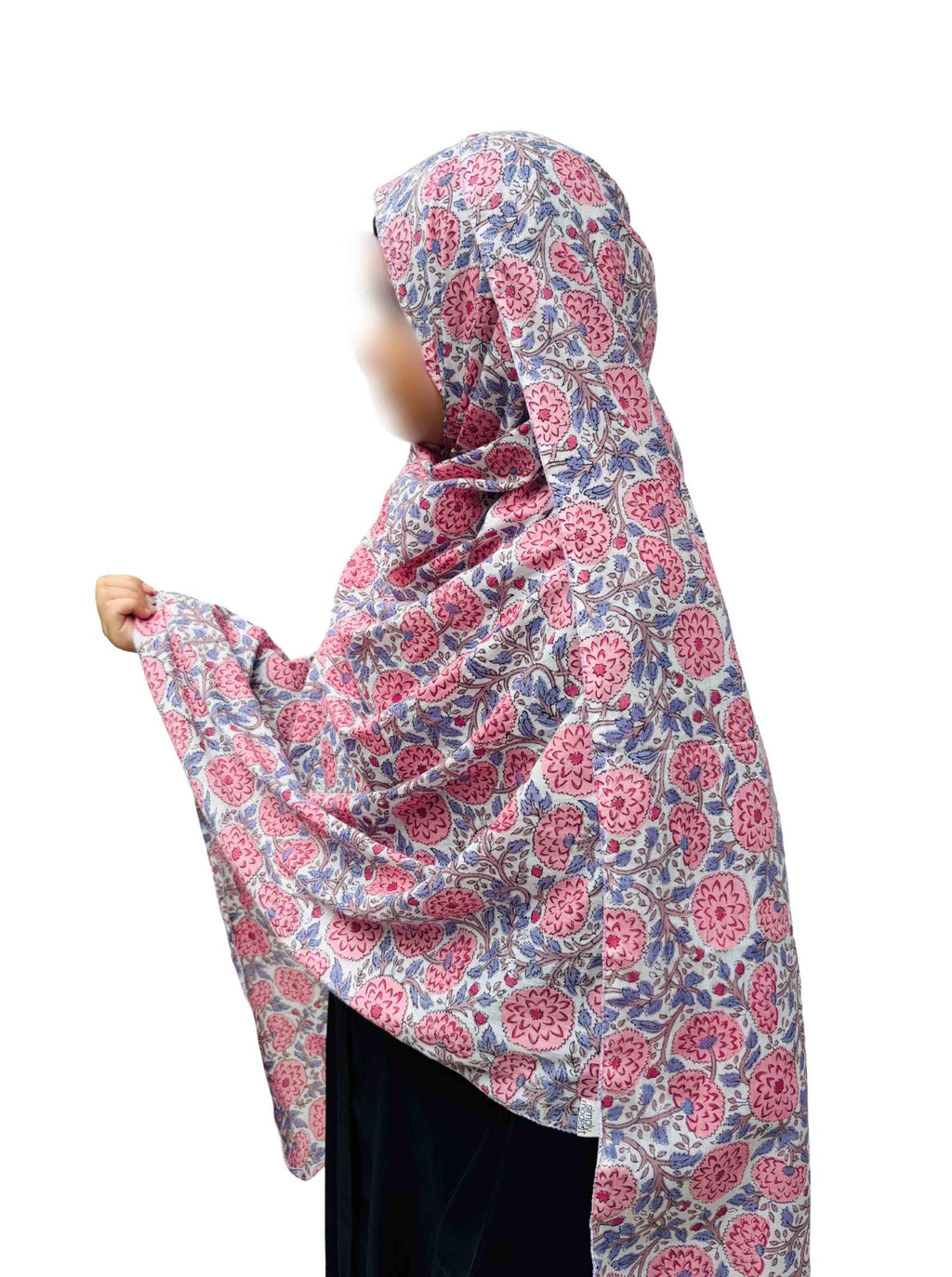 Printed dupatta - Pink floral