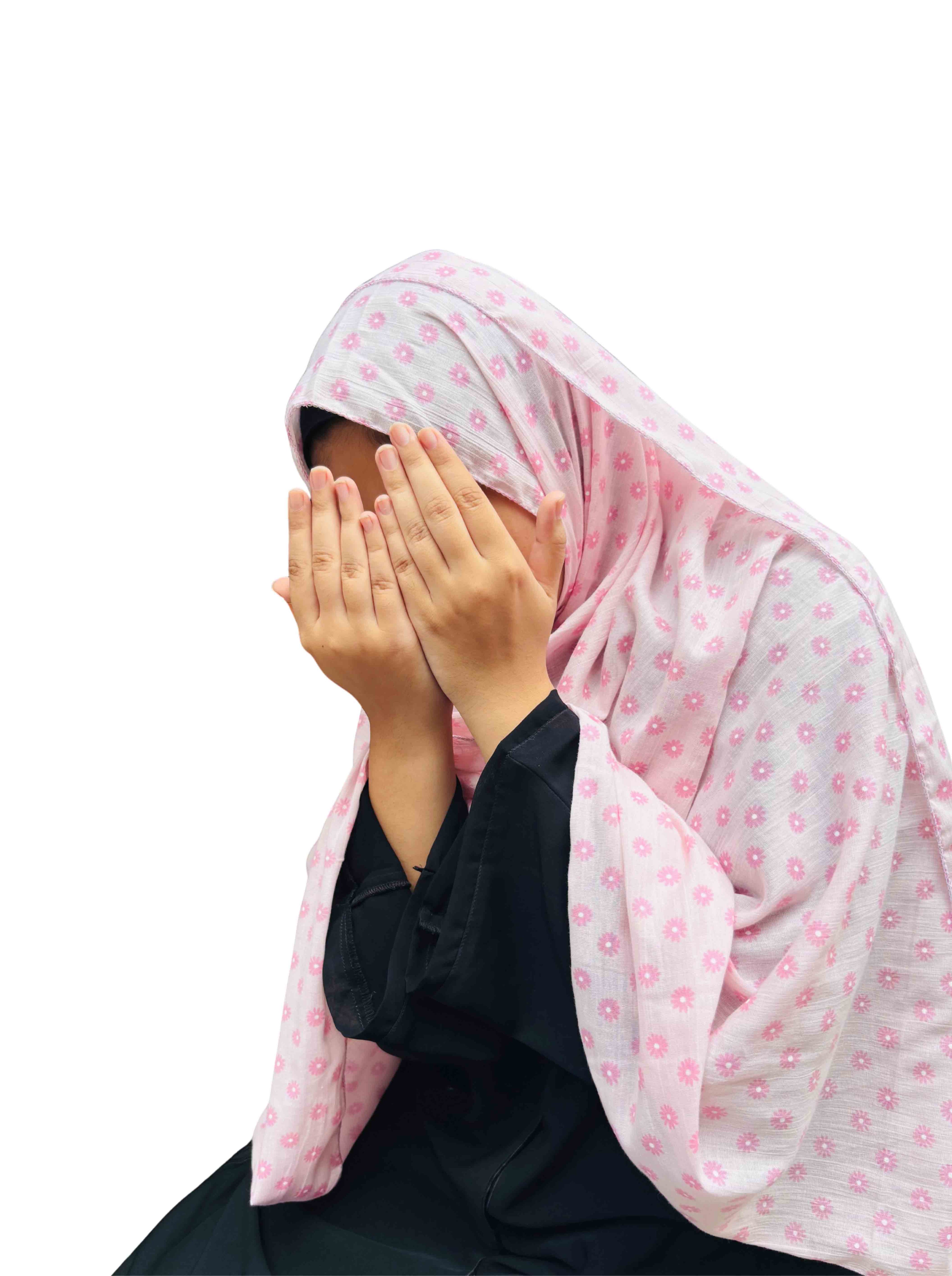 Minimal pink floral dupatta