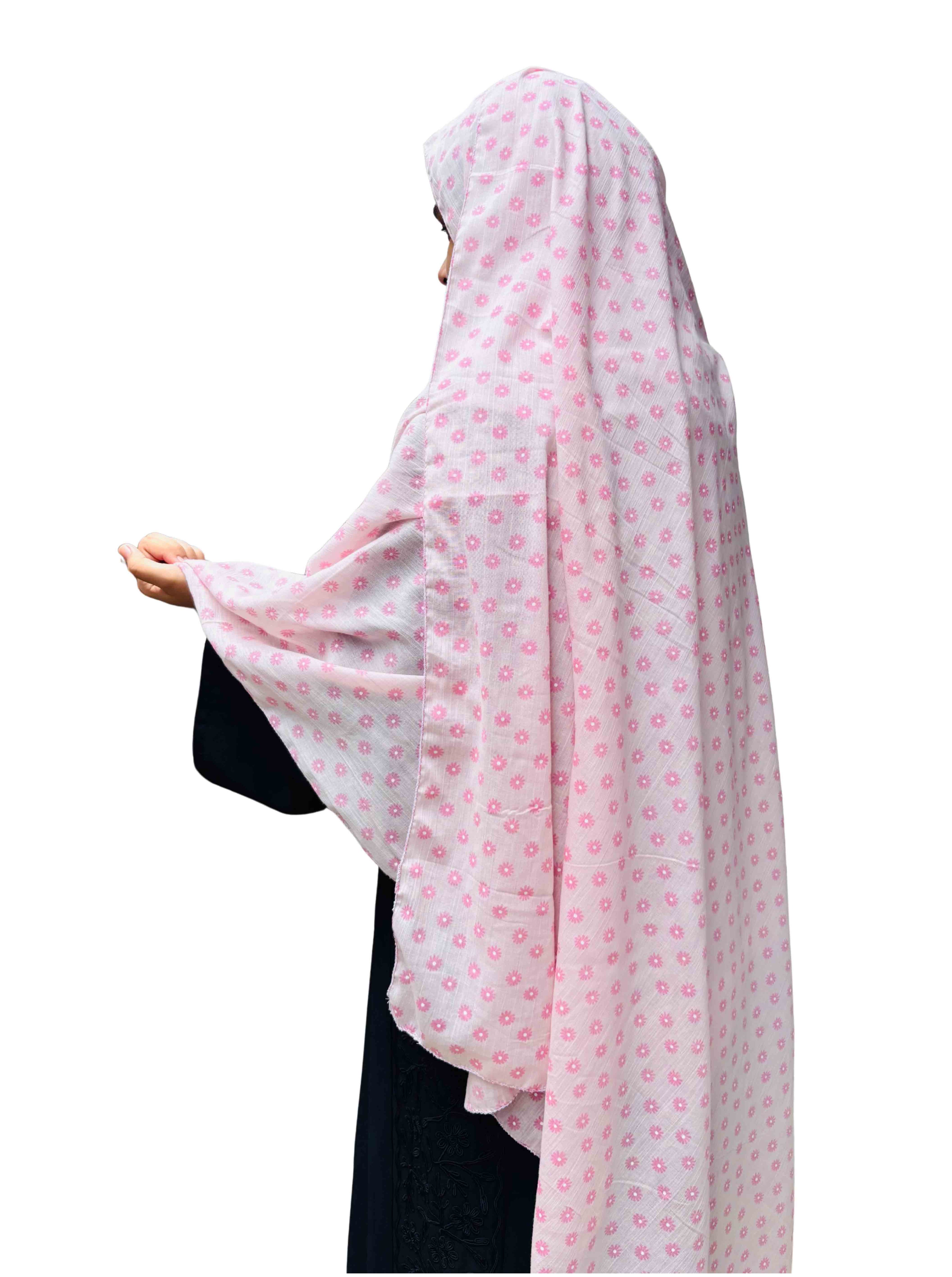 Minimal pink floral dupatta