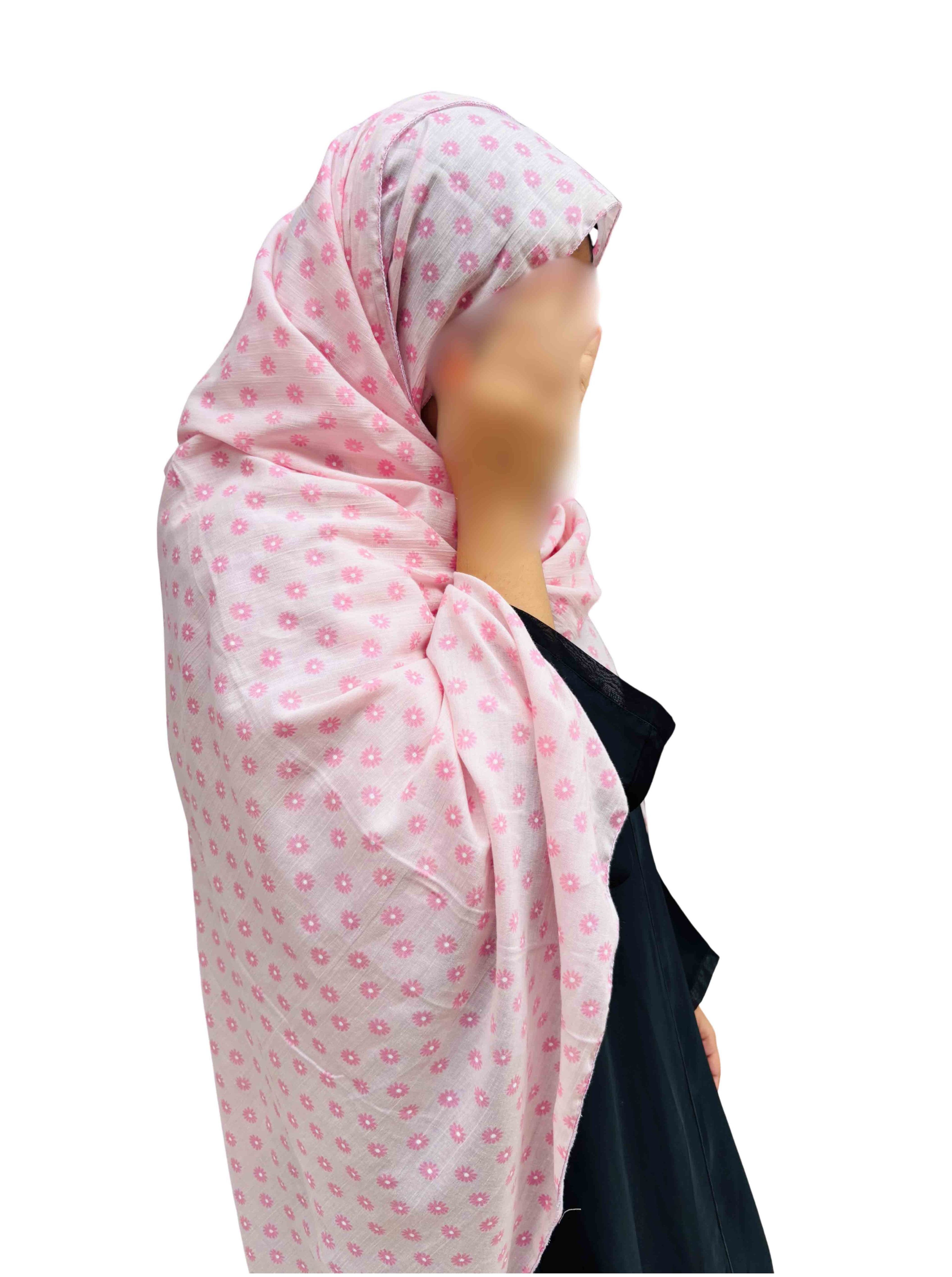Minimal pink floral dupatta