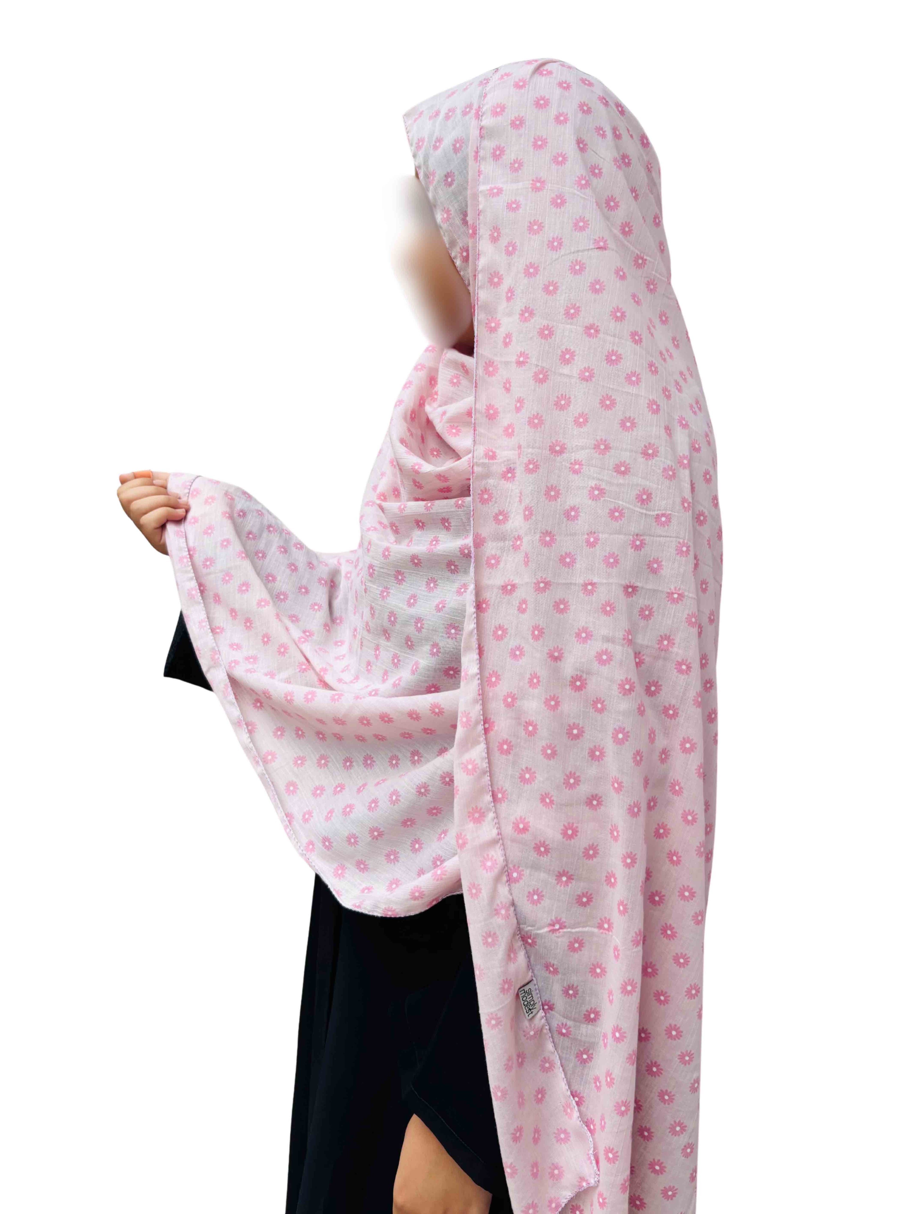 Minimal pink floral dupatta