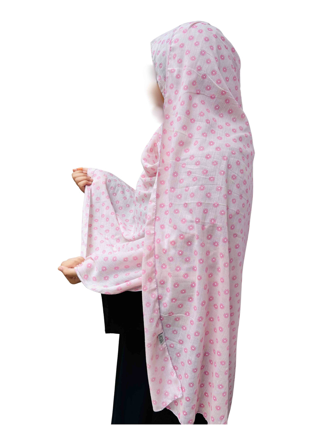 Minimal pink floral dupatta