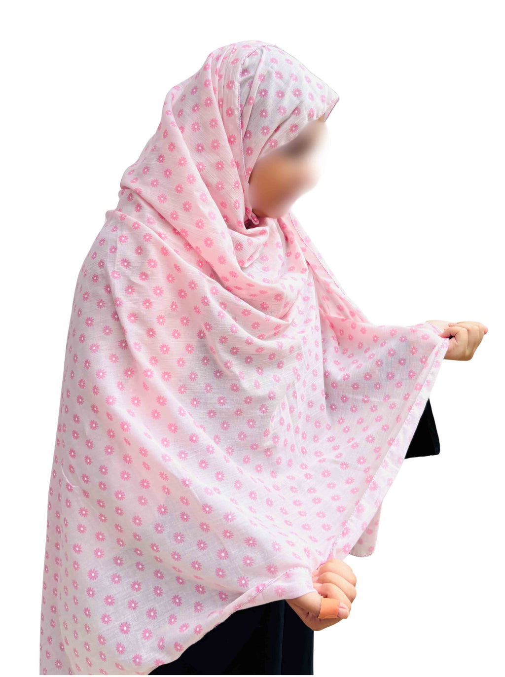 Minimal pink floral dupatta