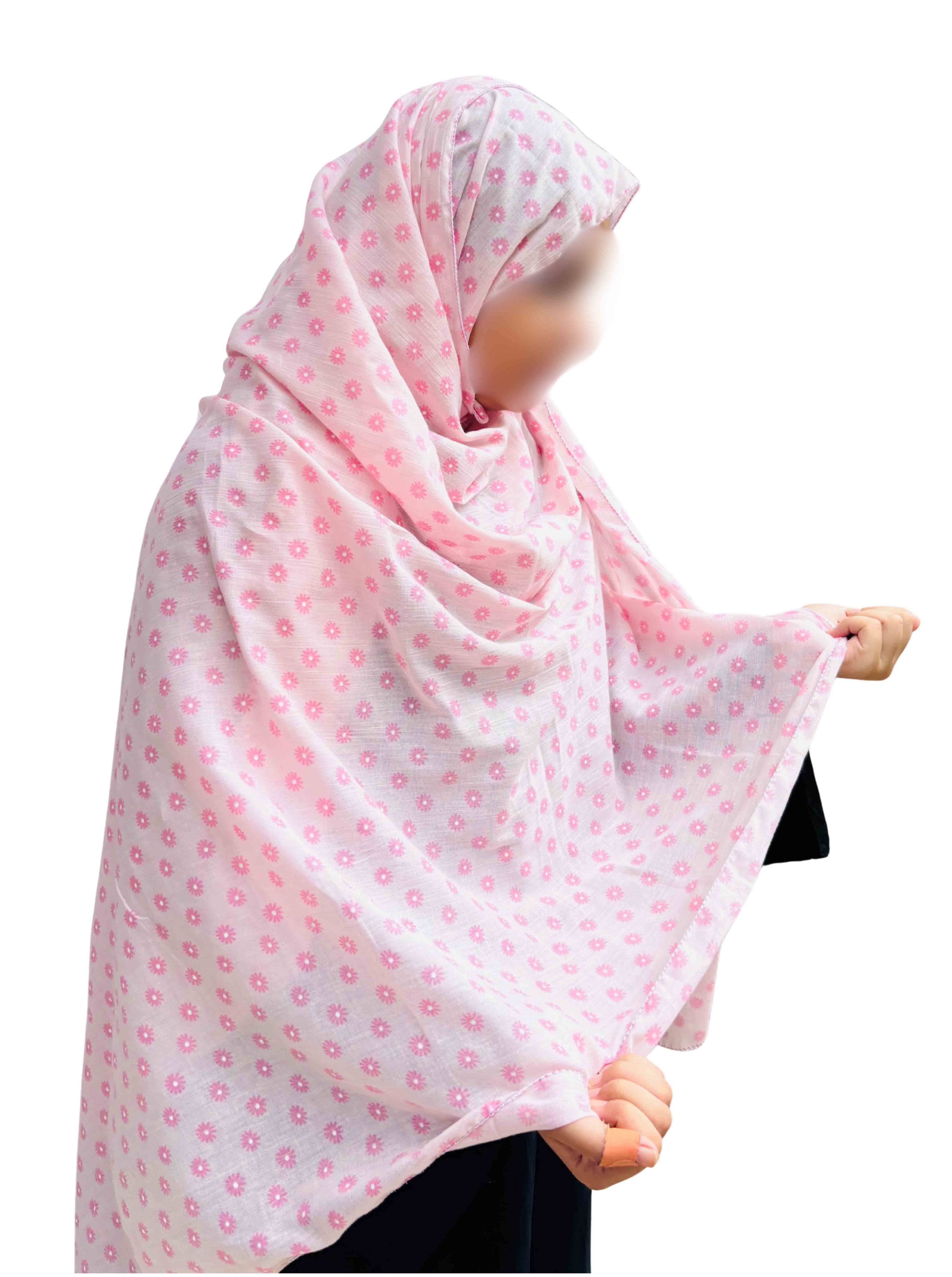 Minimal pink floral dupatta