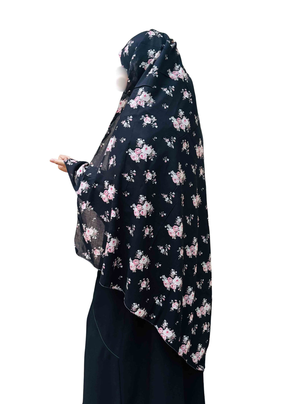 Black floral cotton  dupatta