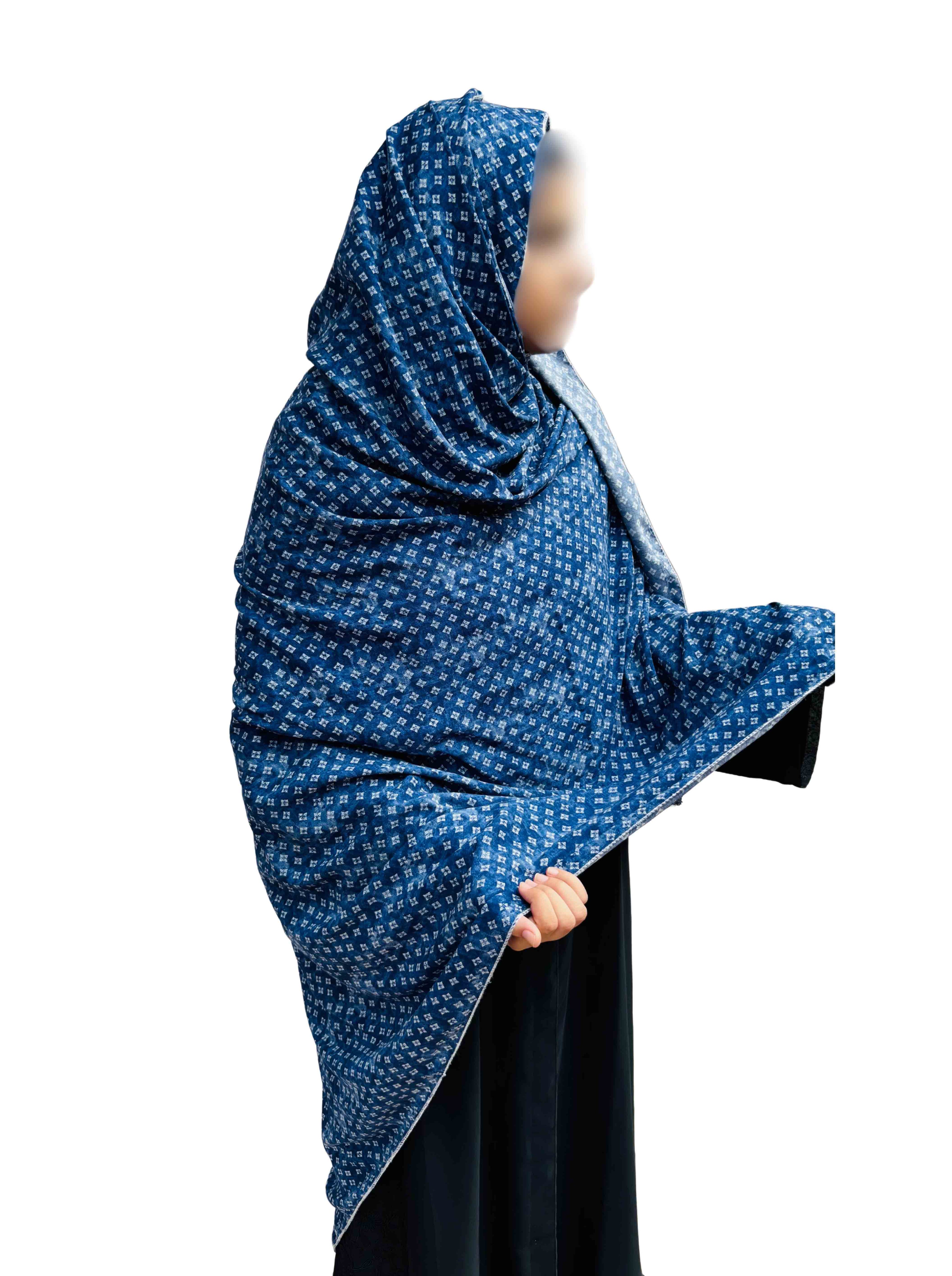 Simple Blue Printed Dupatta – Soft Rayon