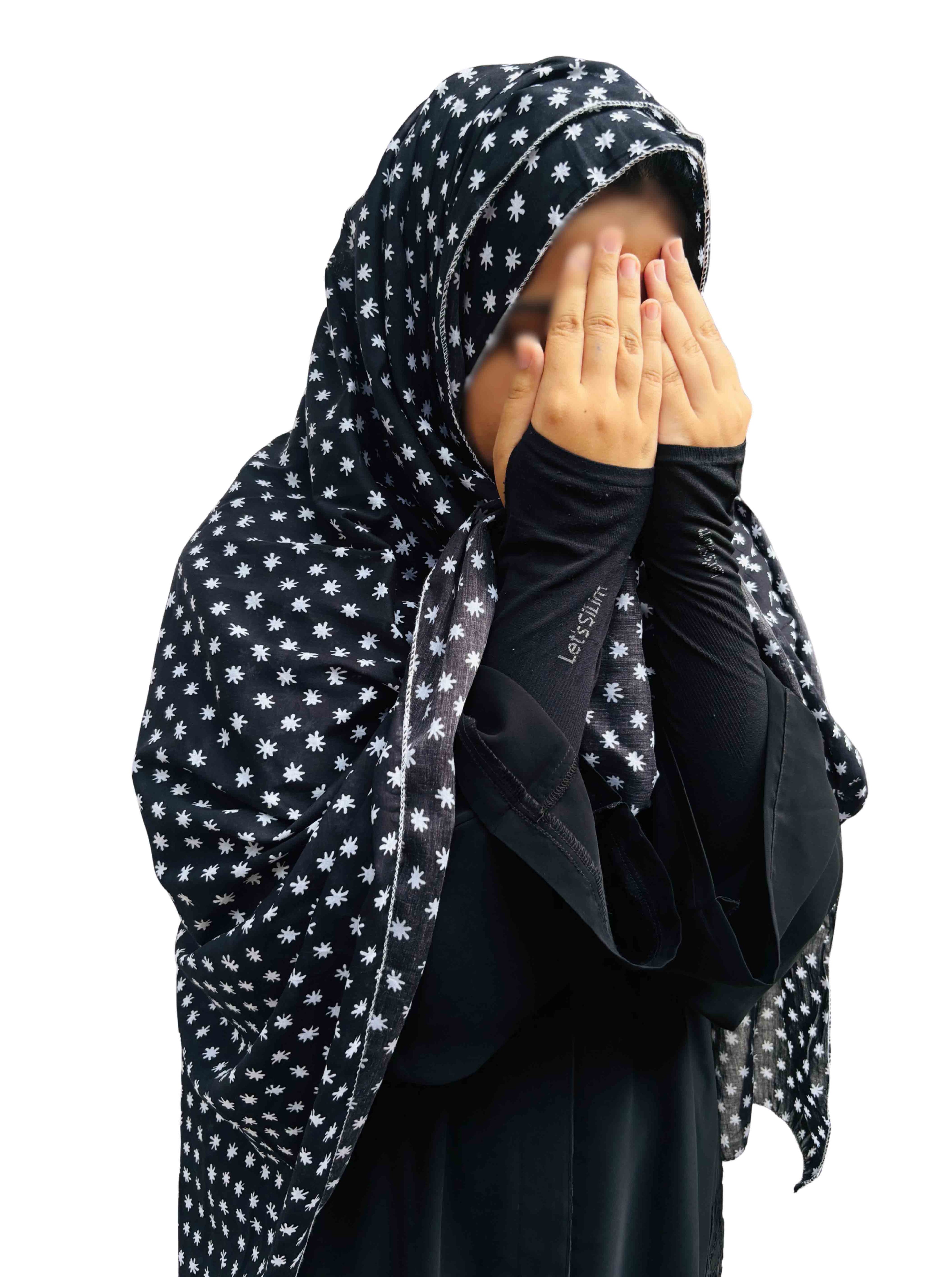 Black Printed Dupatta – Pure cotton