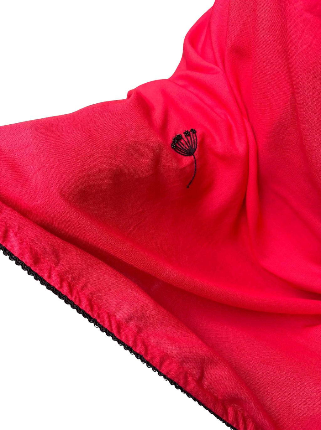 Red Handwork Dupatta with lace