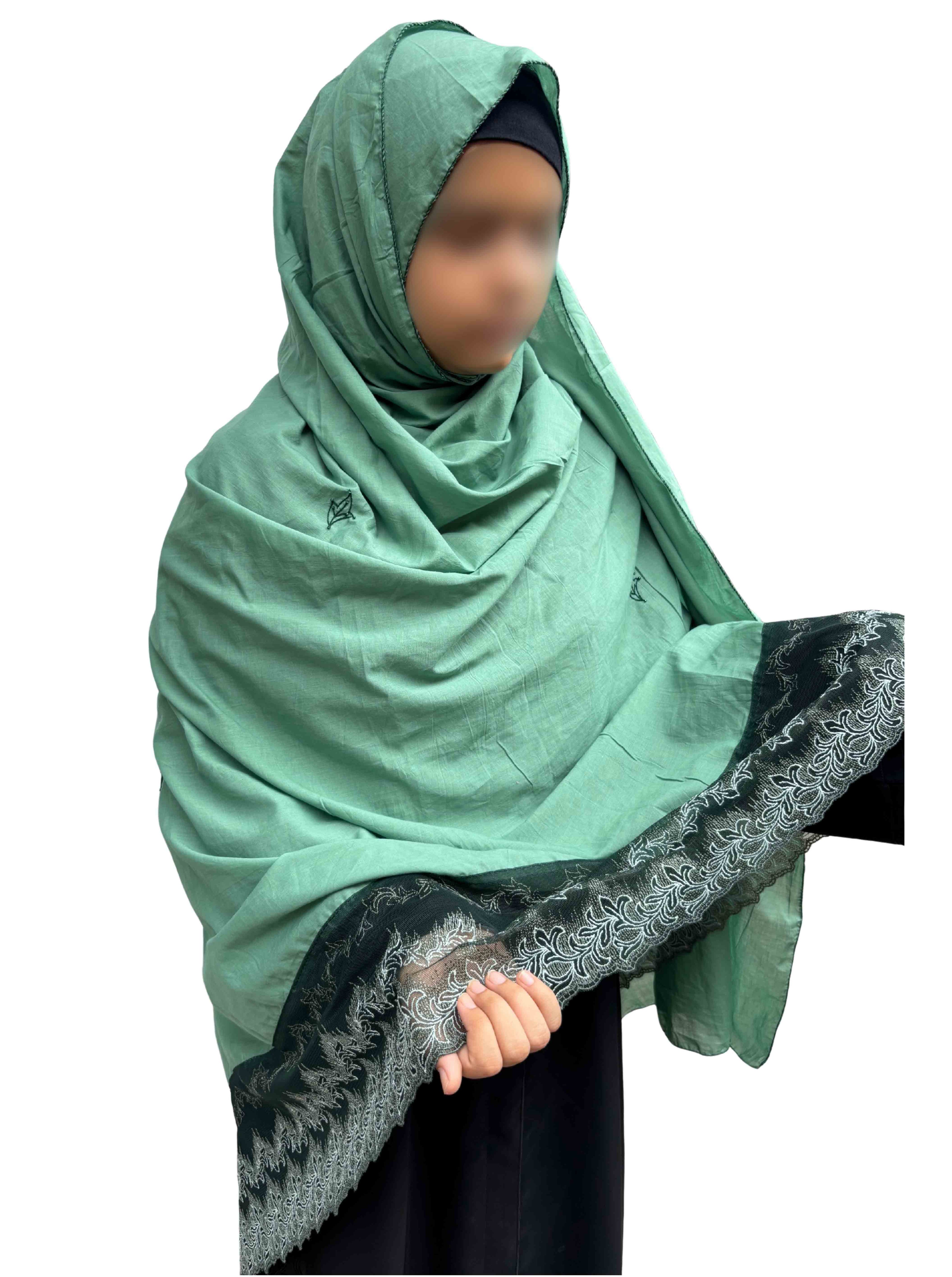 Hand work dupatta, Pure cotton, with delicate lace