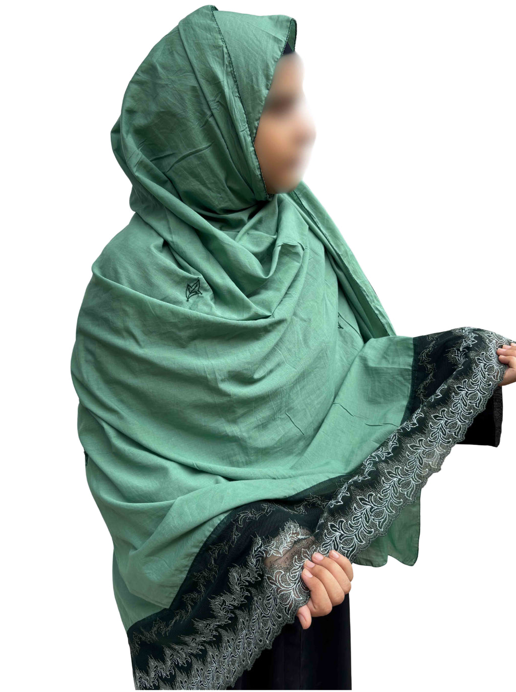 Hand work dupatta, Pure cotton, with delicate lace