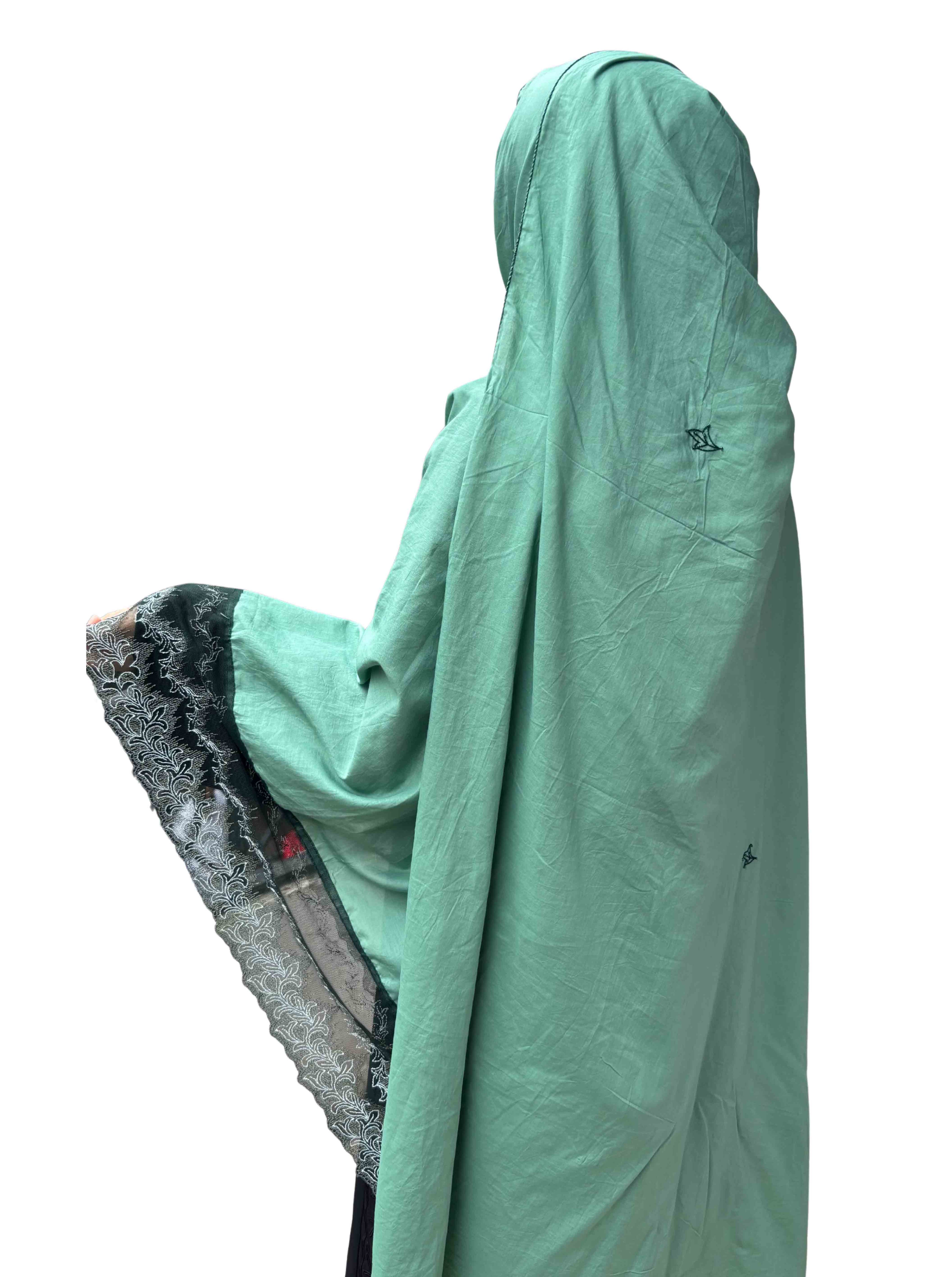 Hand work dupatta, Pure cotton, with delicate lace