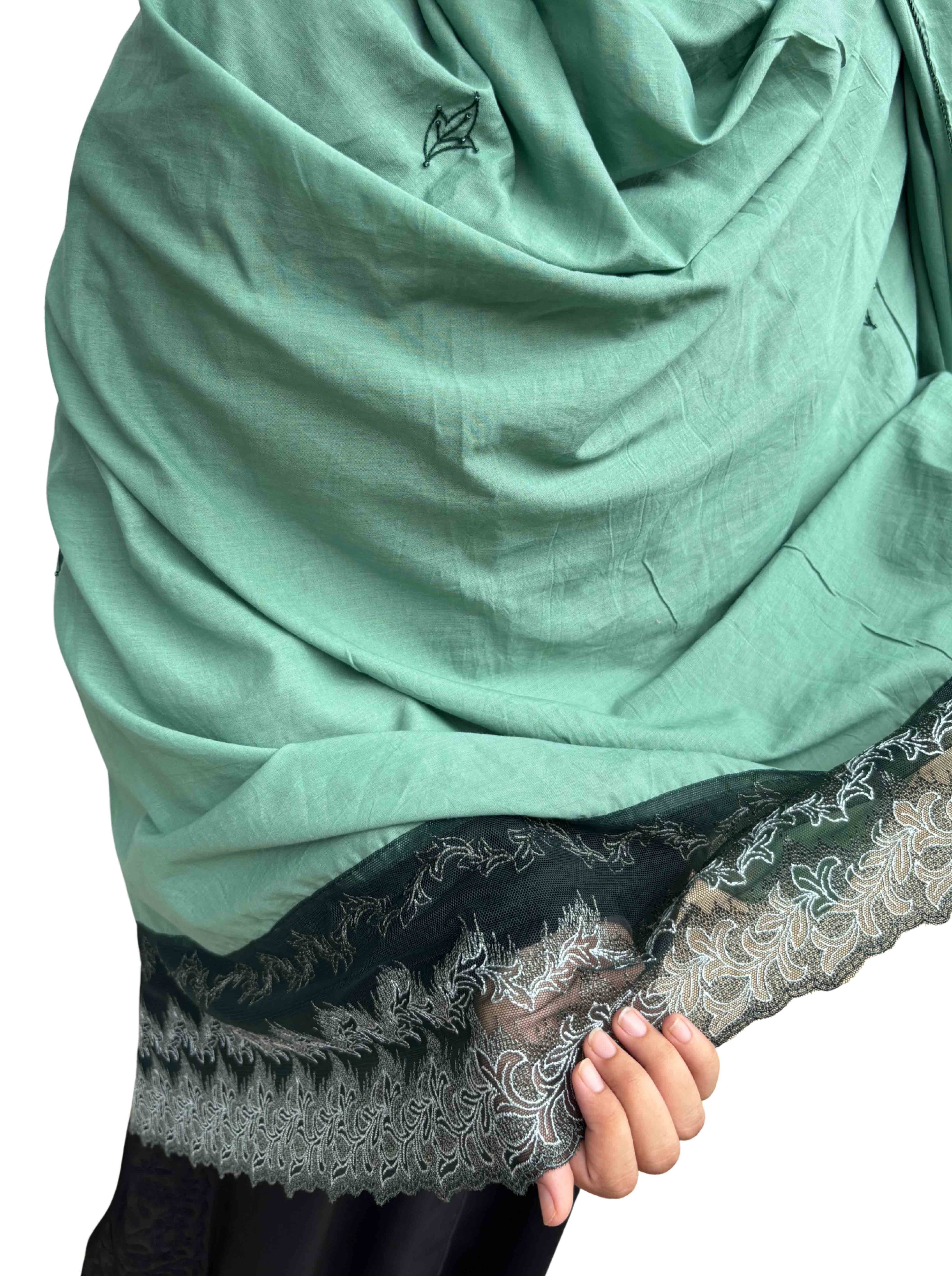 Hand work dupatta, Pure cotton, with delicate lace