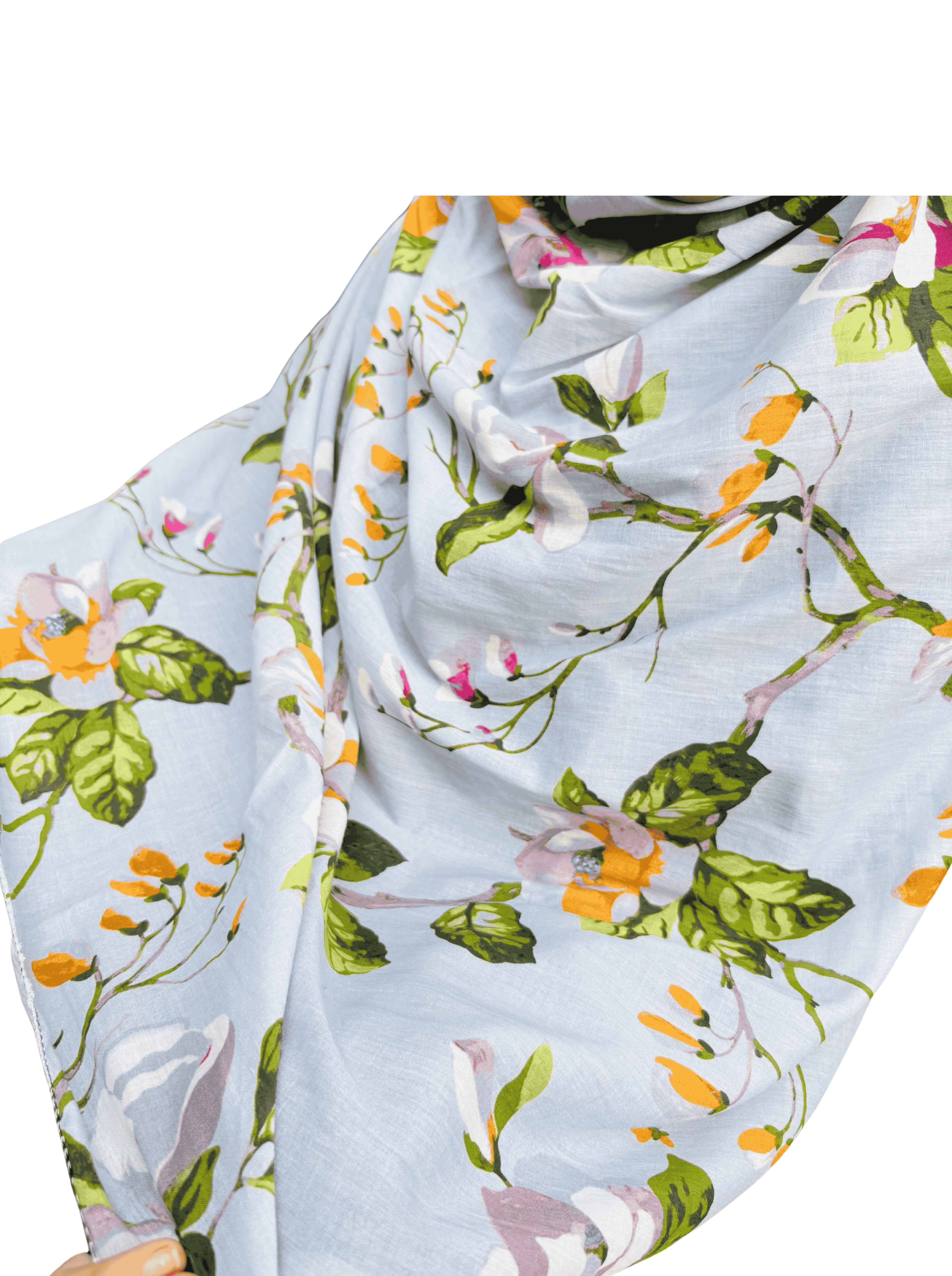 Floral printed dupatta - soft pure cotton