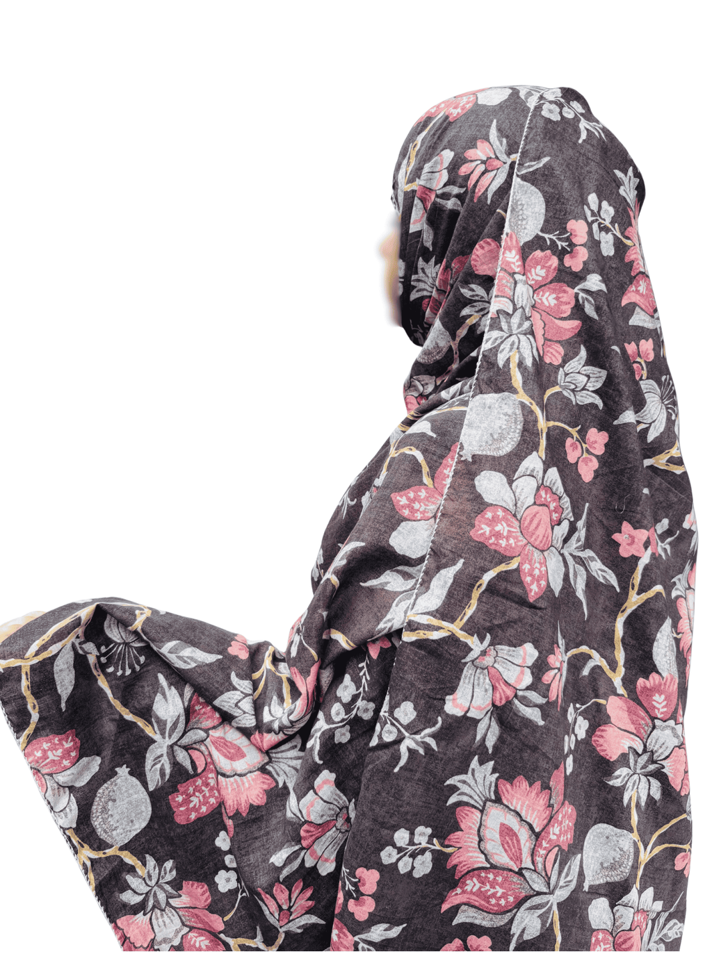 Grey Pure Cotton Floral dupatta