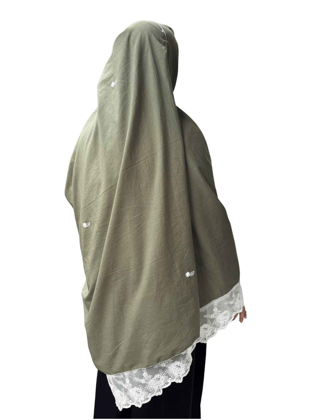 Green hand work cotton dupatta