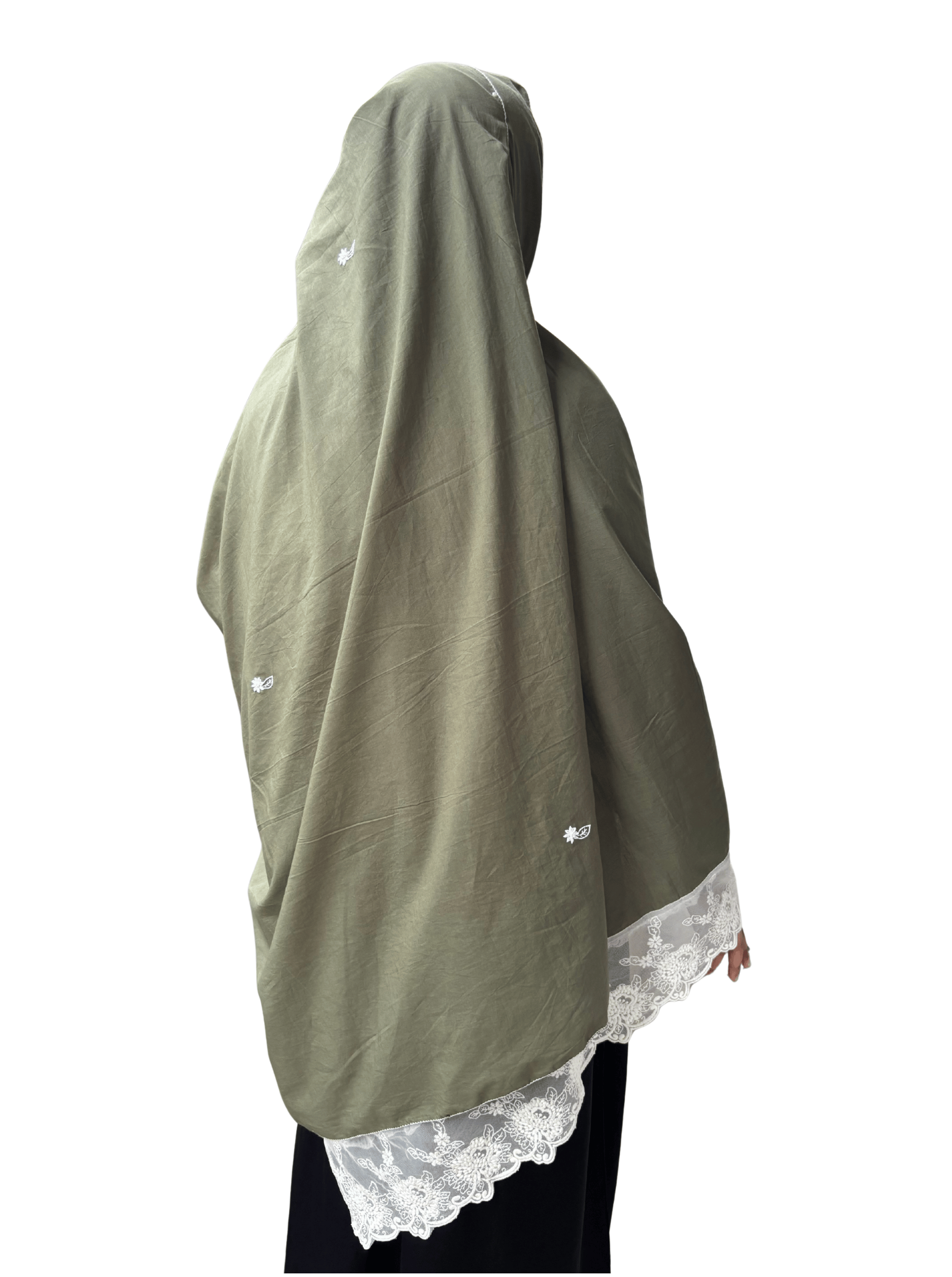 Green hand work cotton dupatta