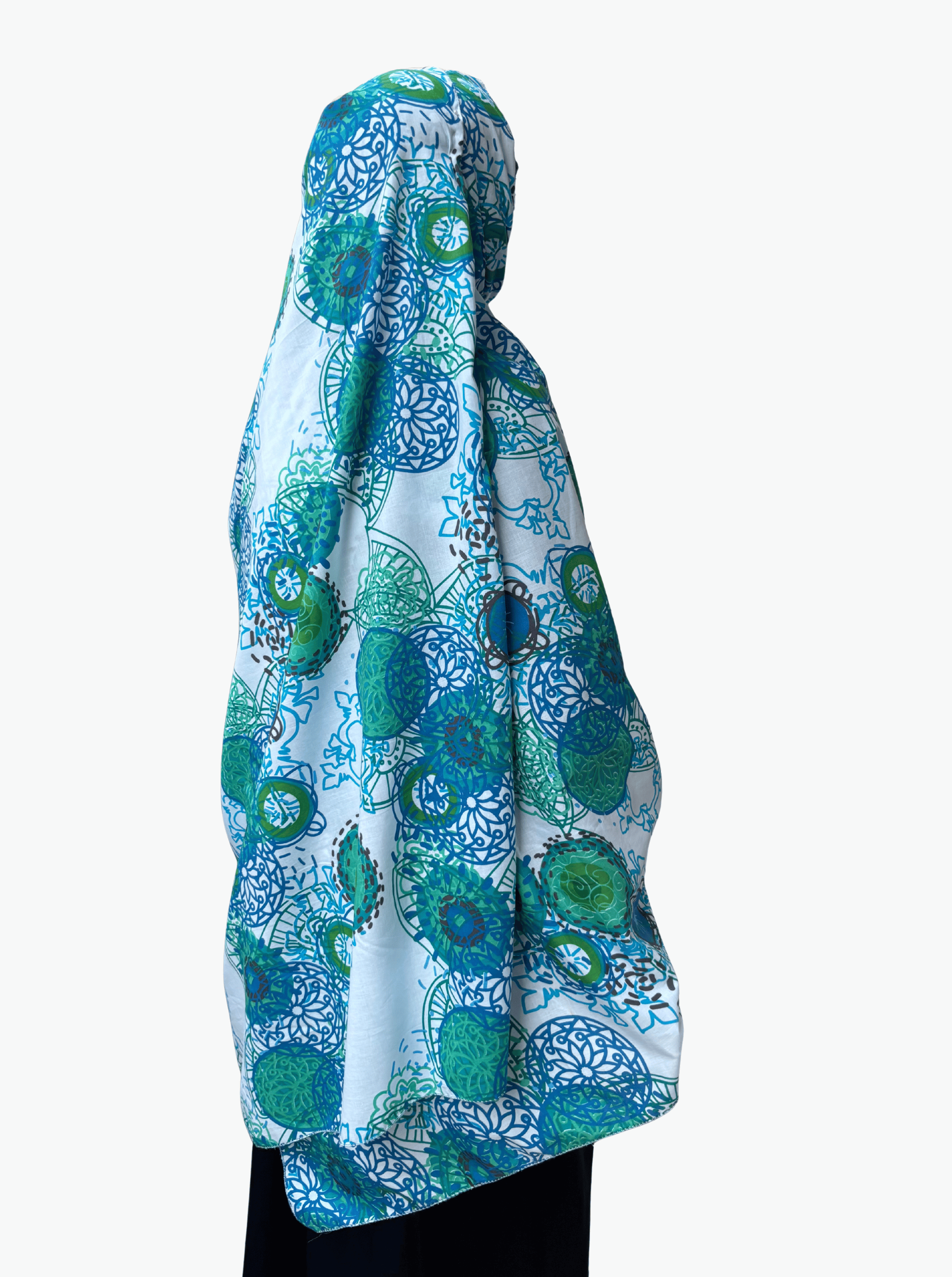 Blue Printed cotton dupatta