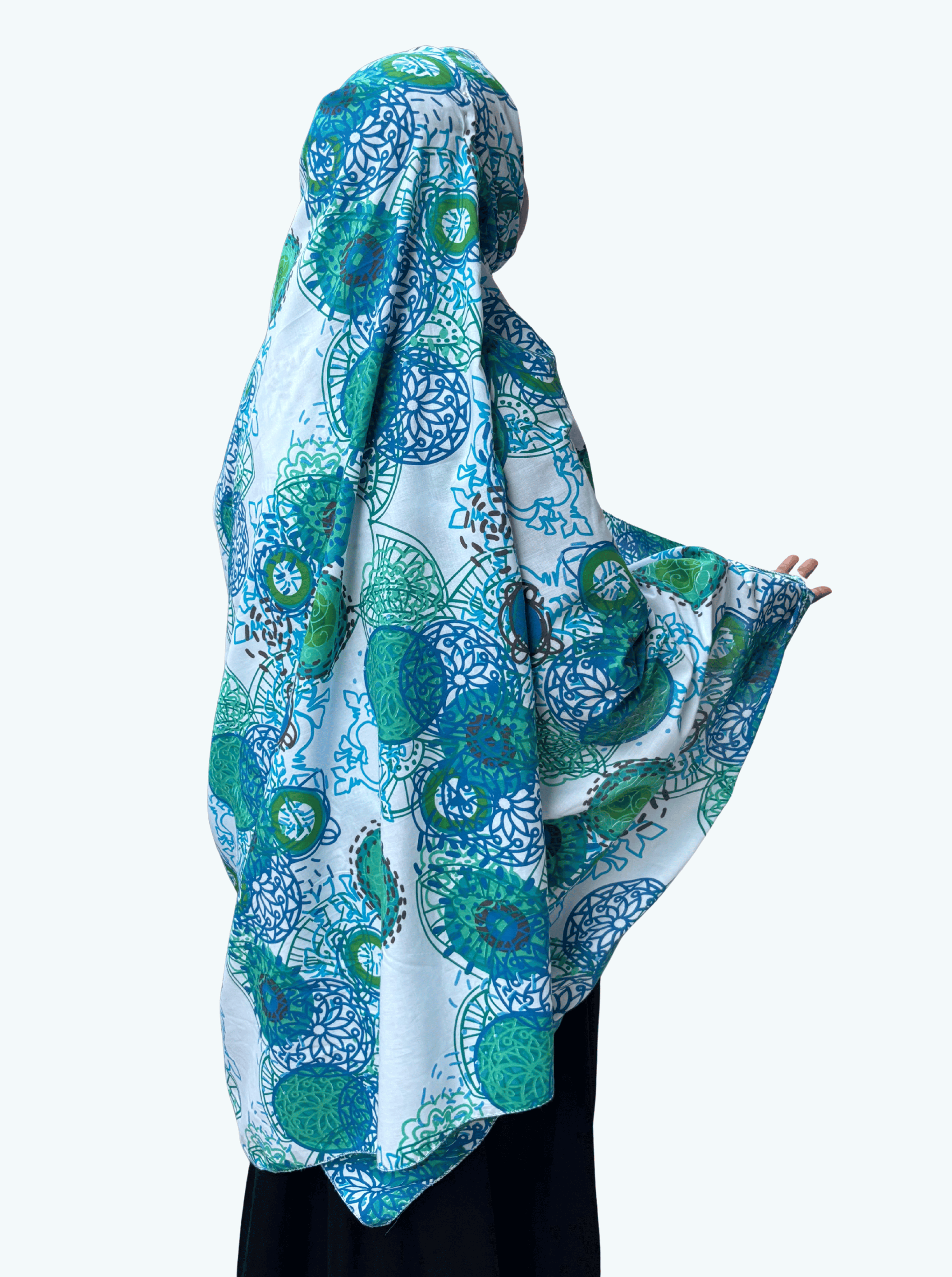 Blue Printed cotton dupatta