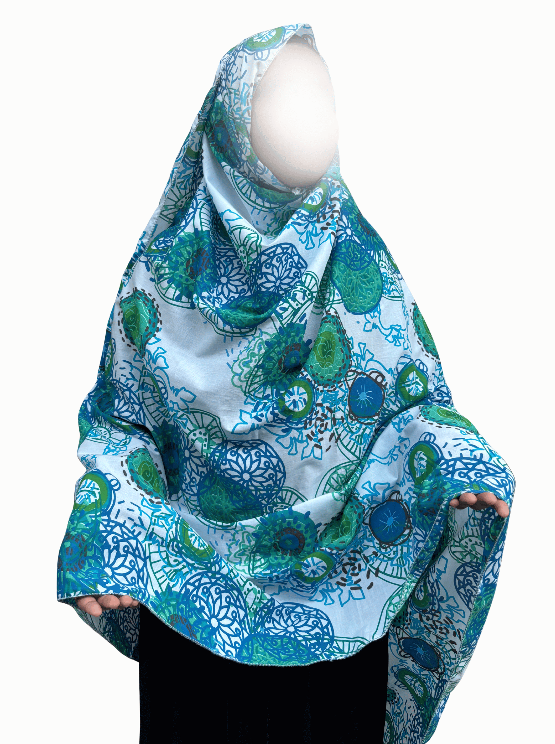Blue Printed cotton dupatta