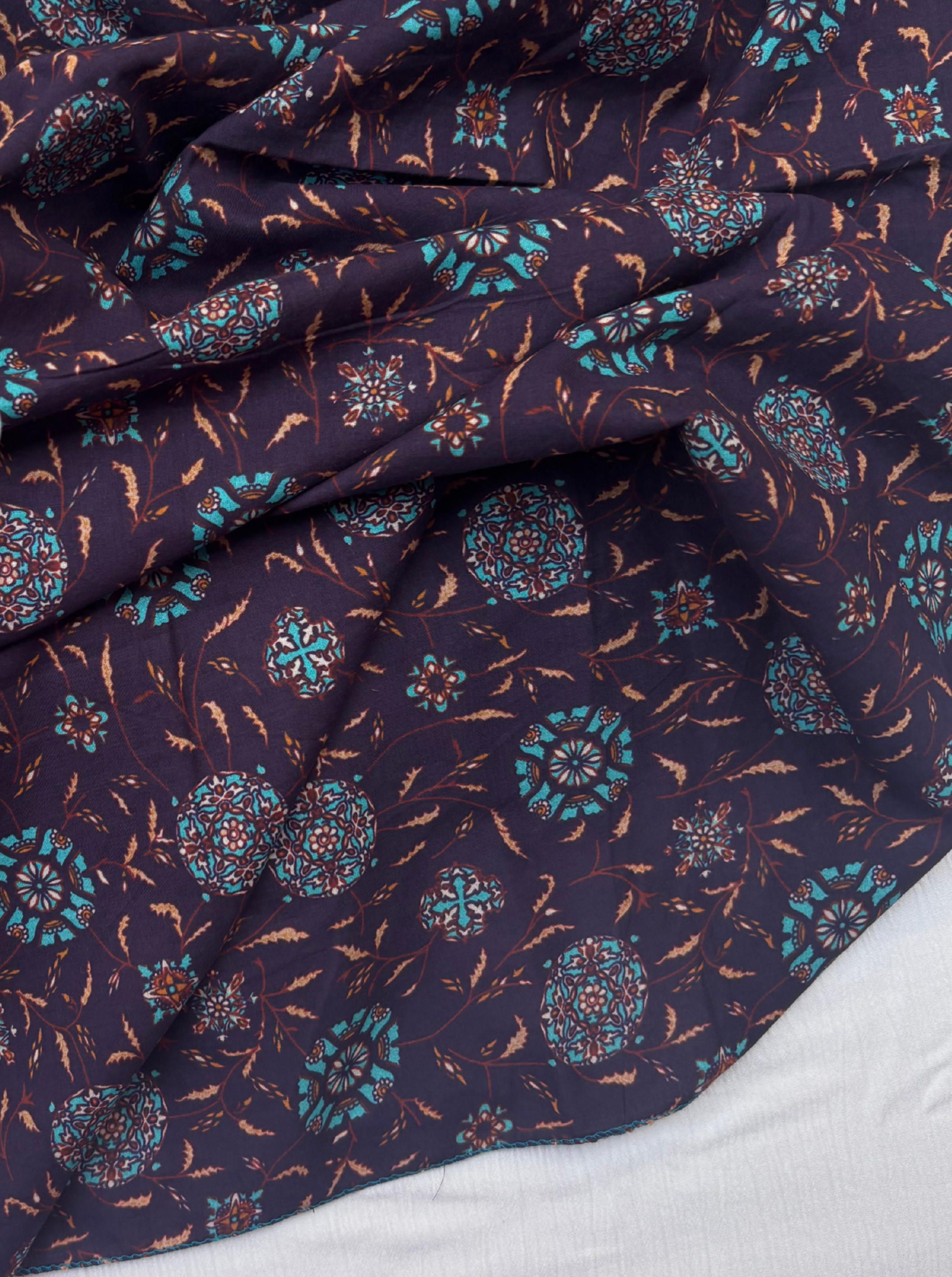 Purple printed dupatta
