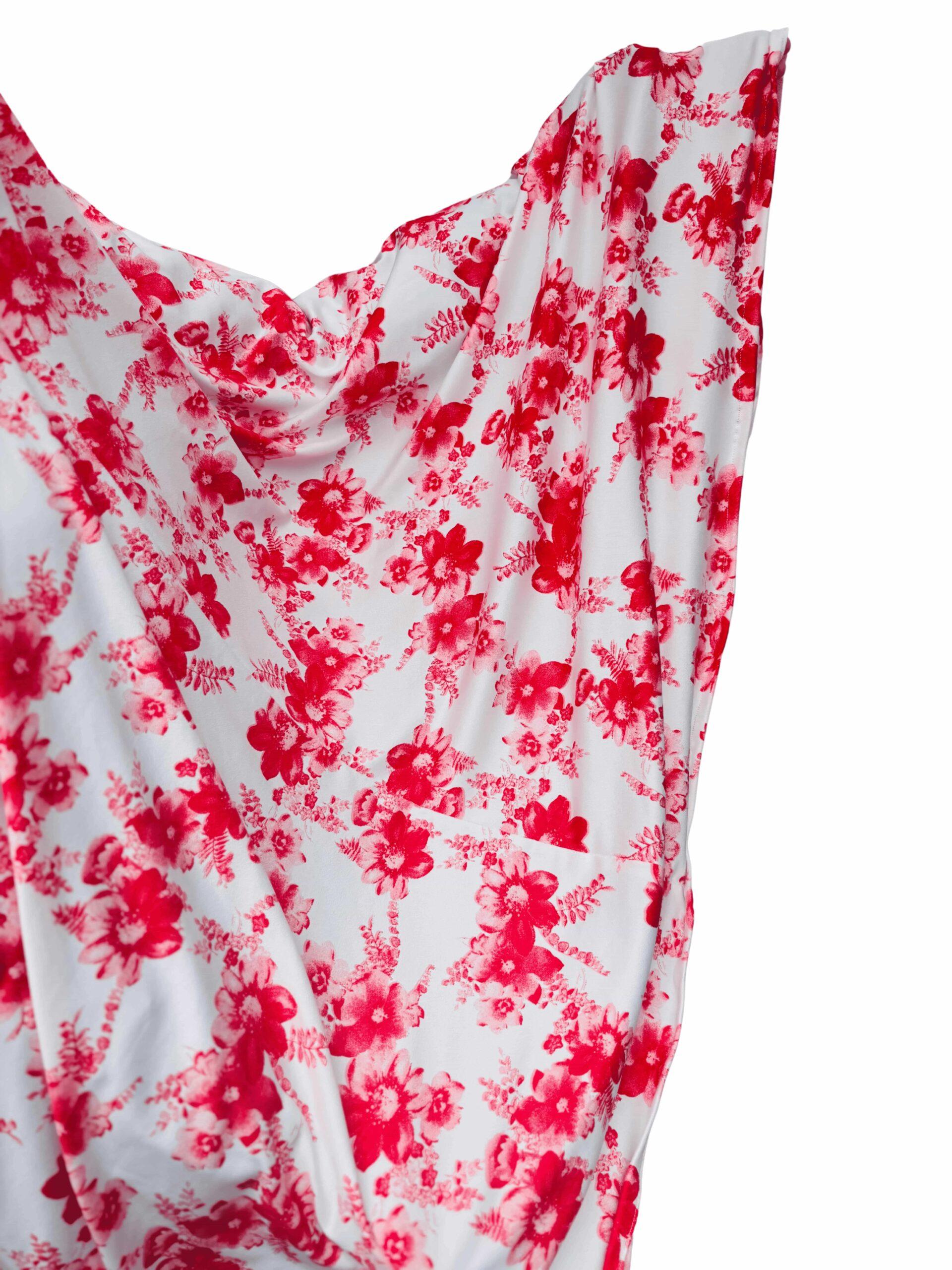 Khimar - Red & white floral