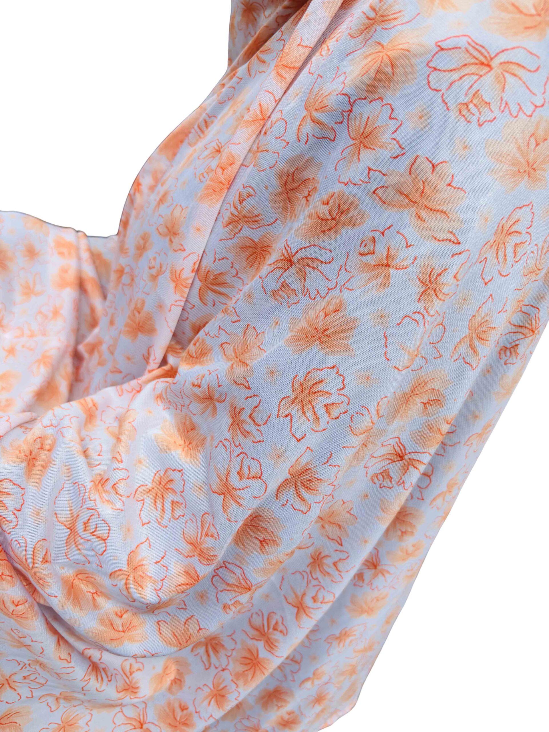 Khimar - Orange floral print