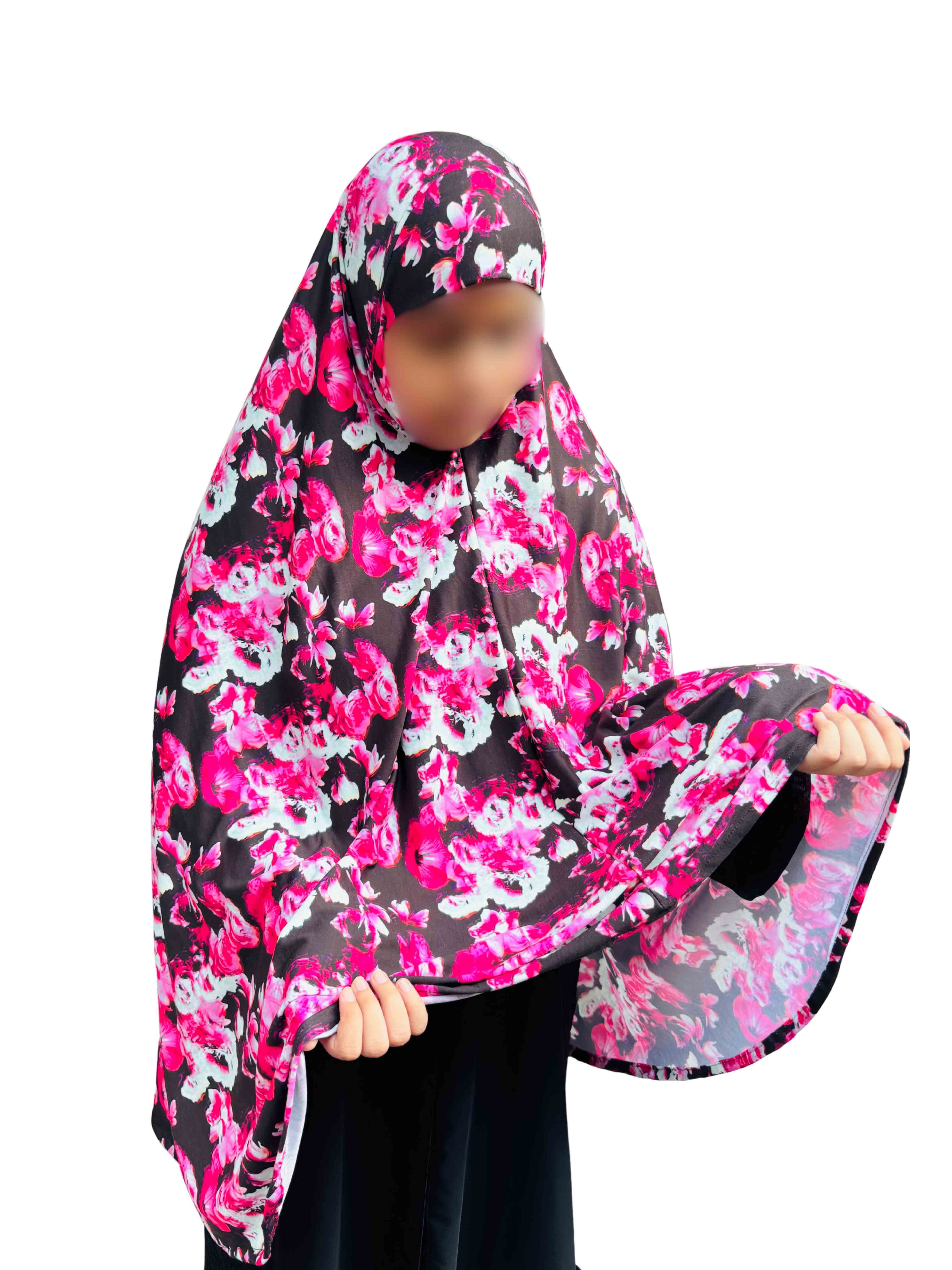 Khimar - Beautiful magenta floral print