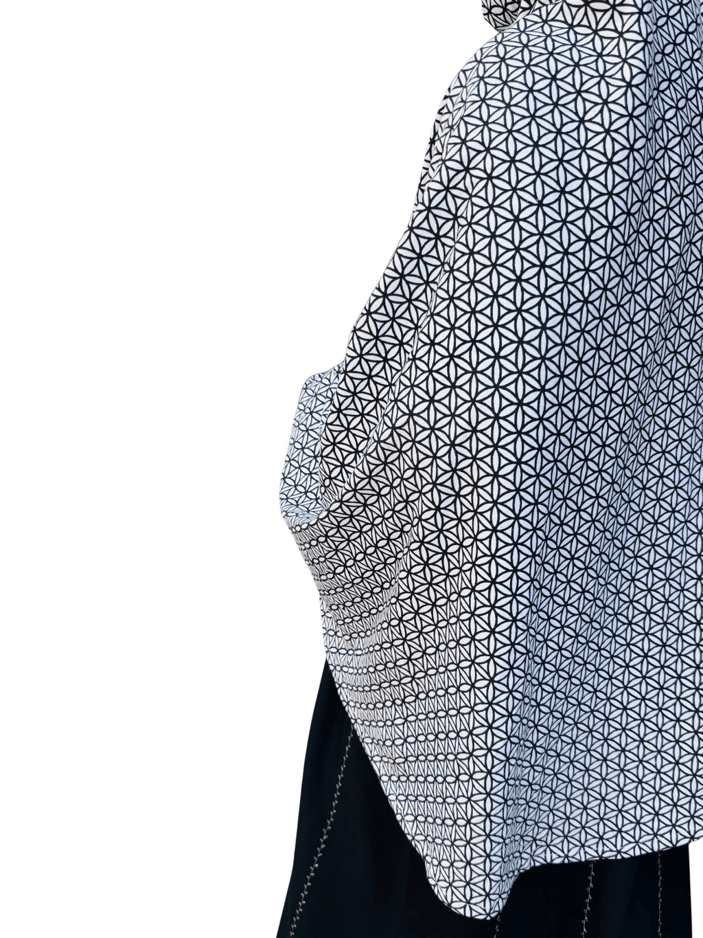 Khimar - White and black printed