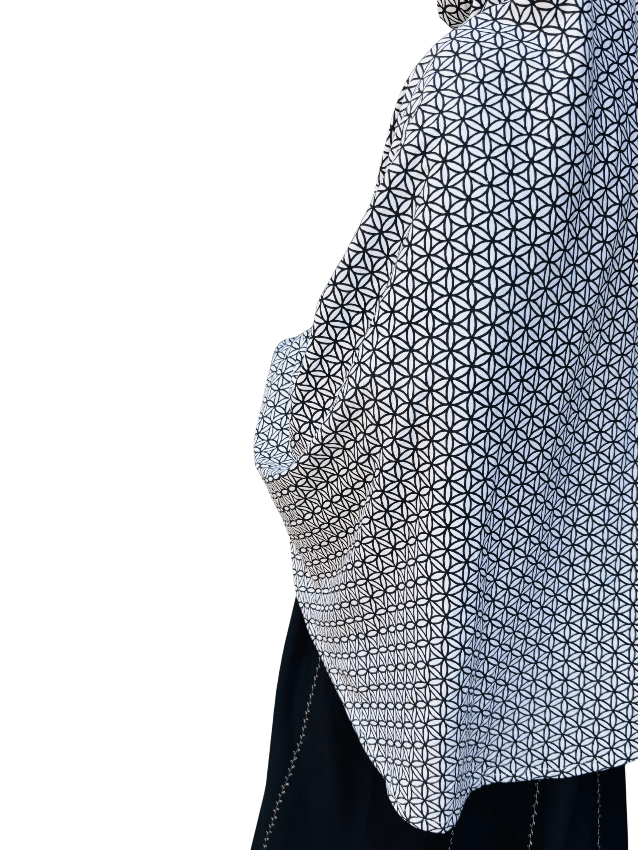 Khimar - White and black printed