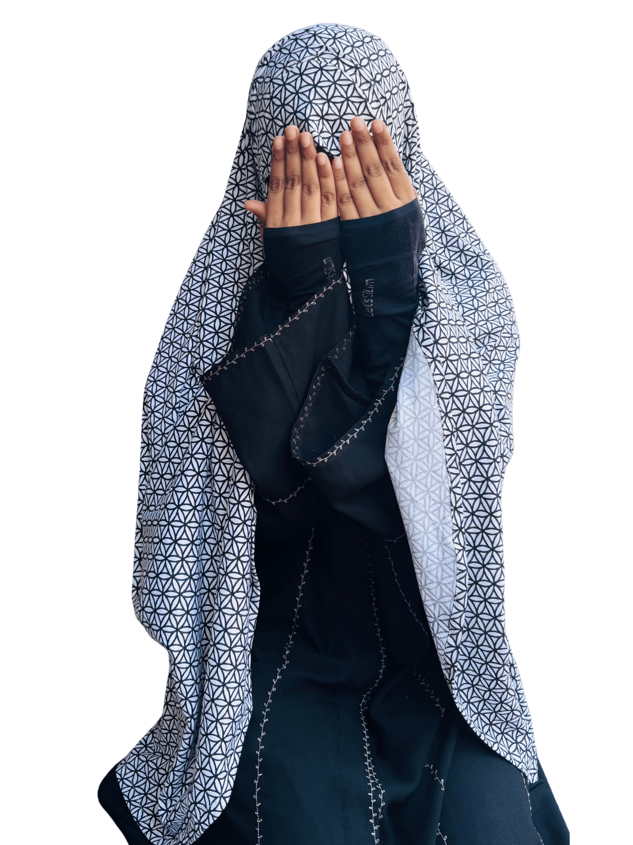 Khimar - White and black printed