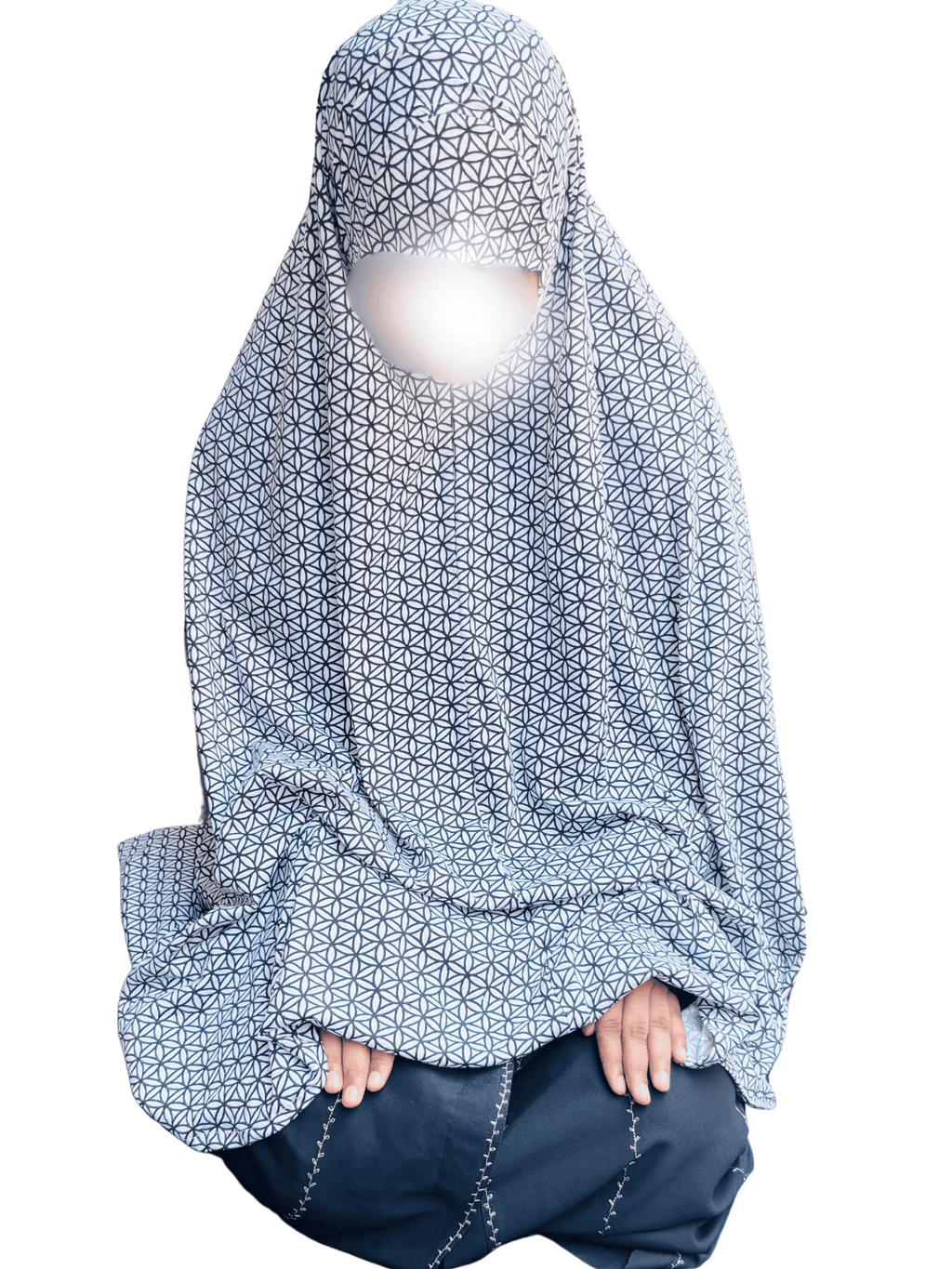 Khimar - White and black printed