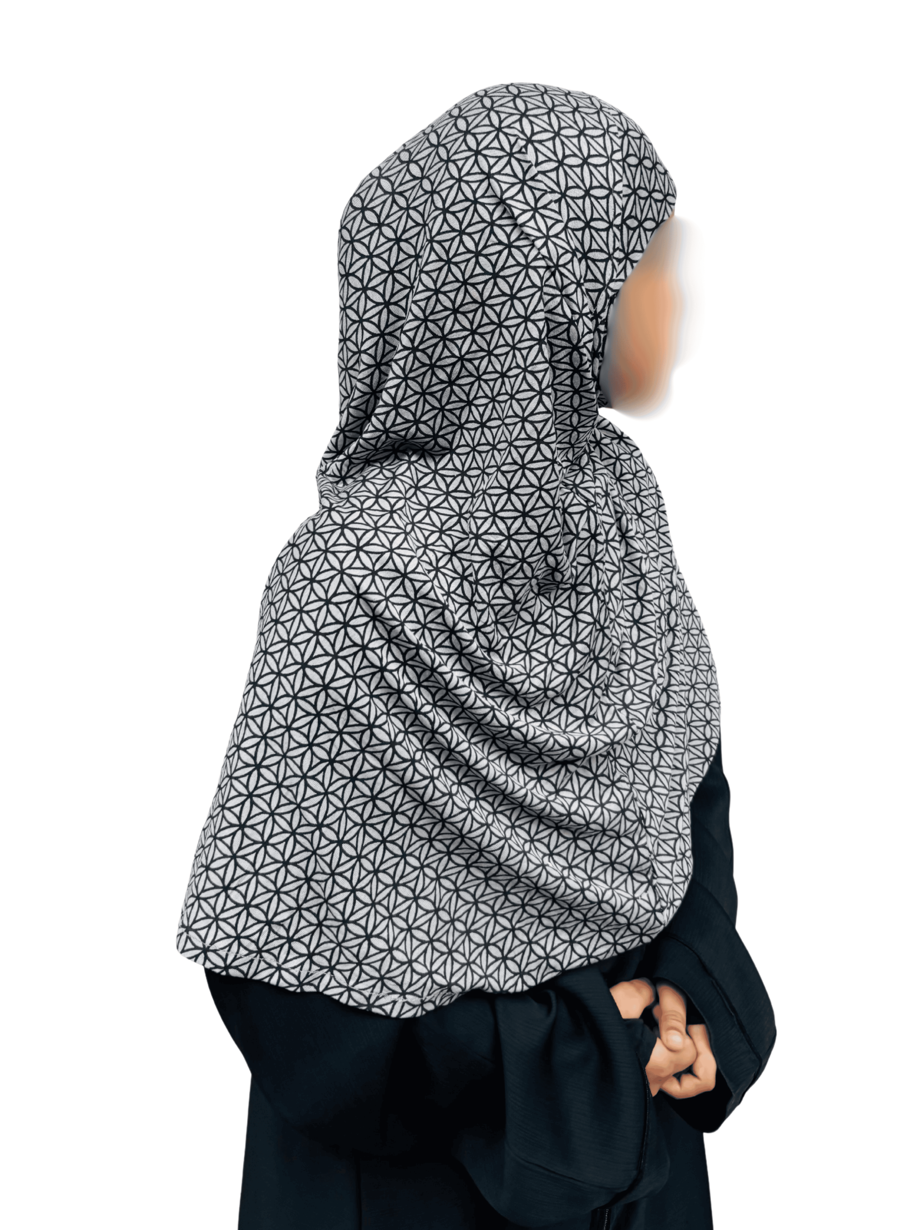 Kids Khimar - Minimal grey print