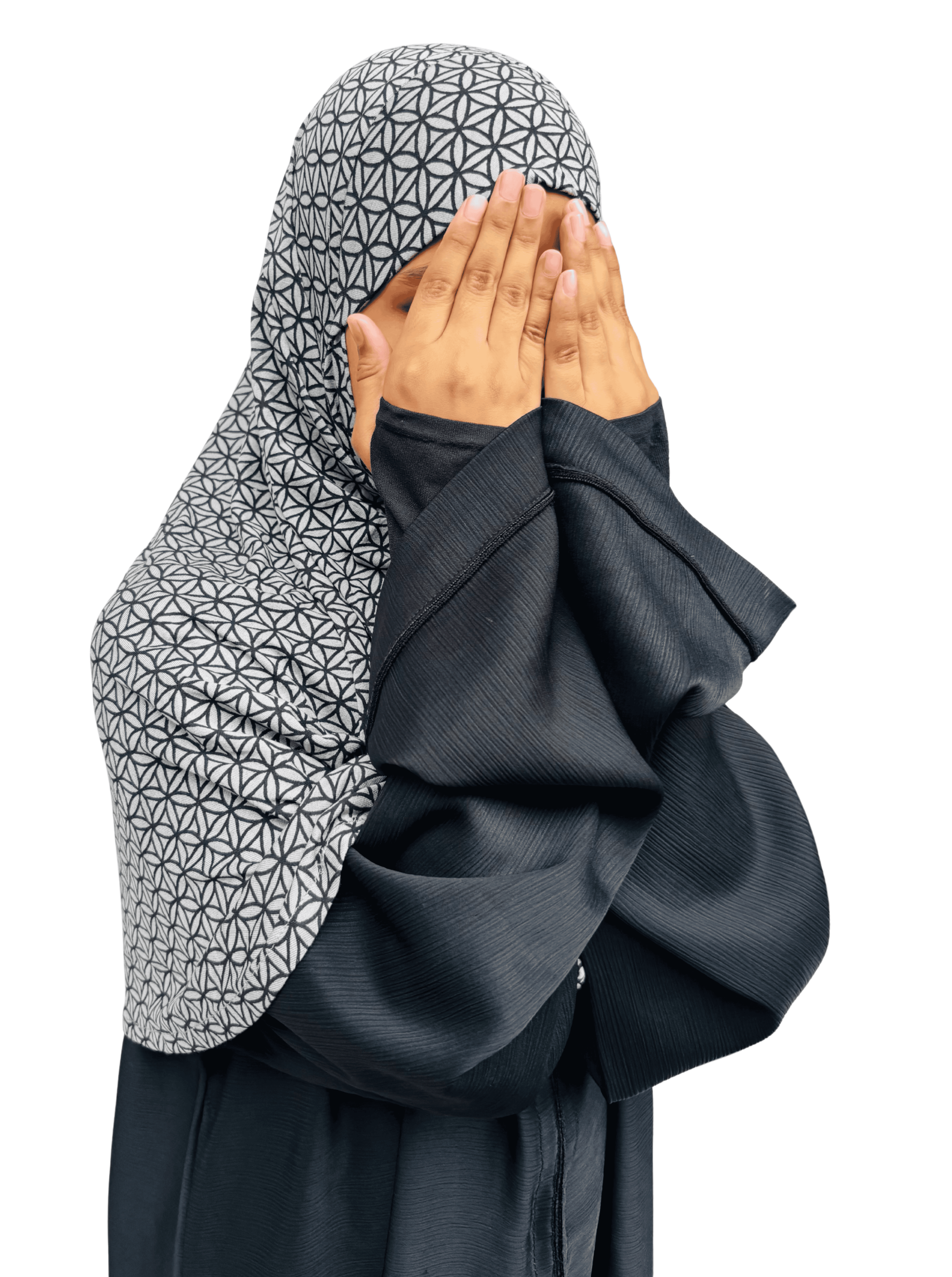 Kids Khimar - Minimal grey print
