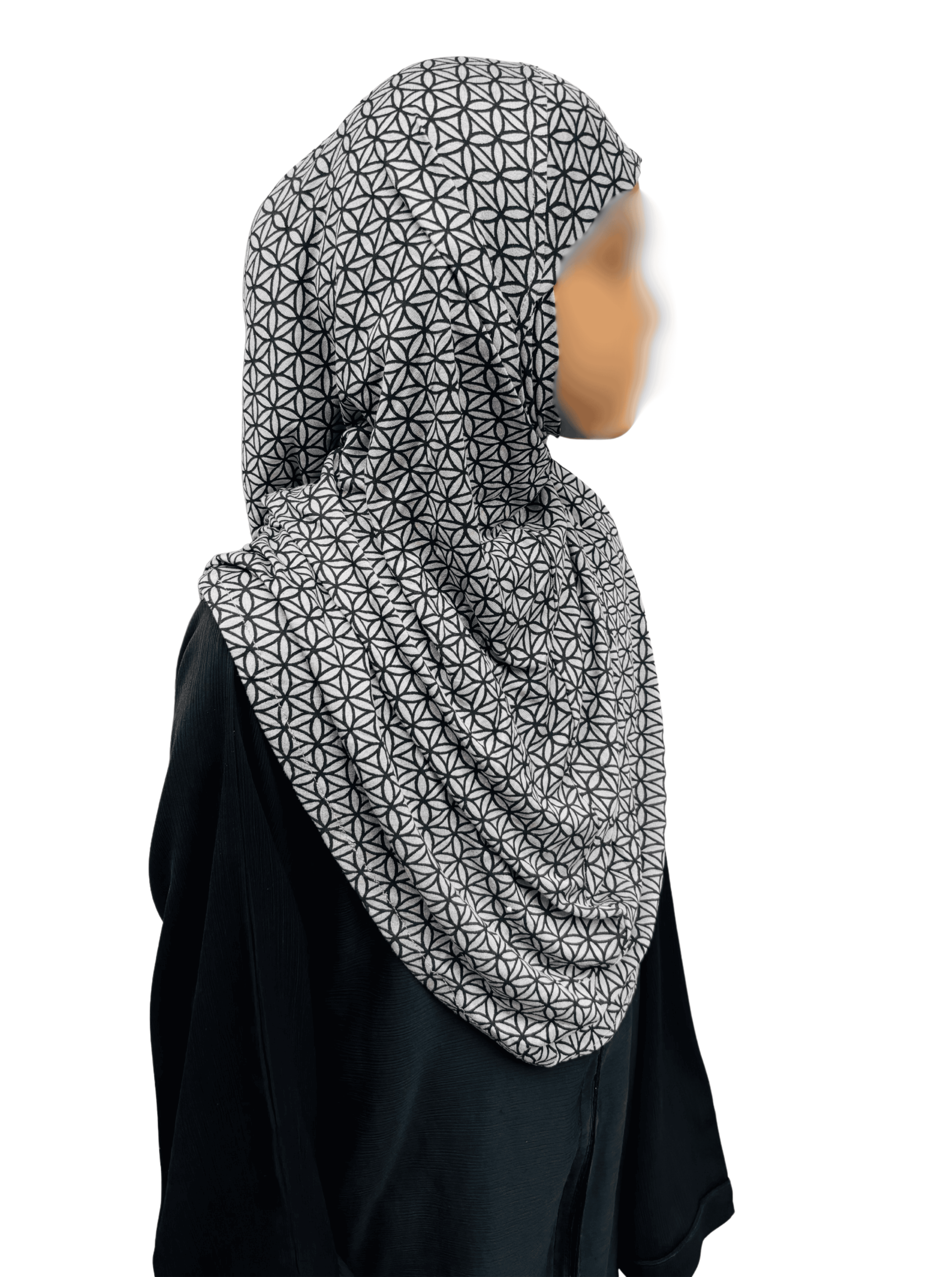 Kids Khimar - Minimal grey print
