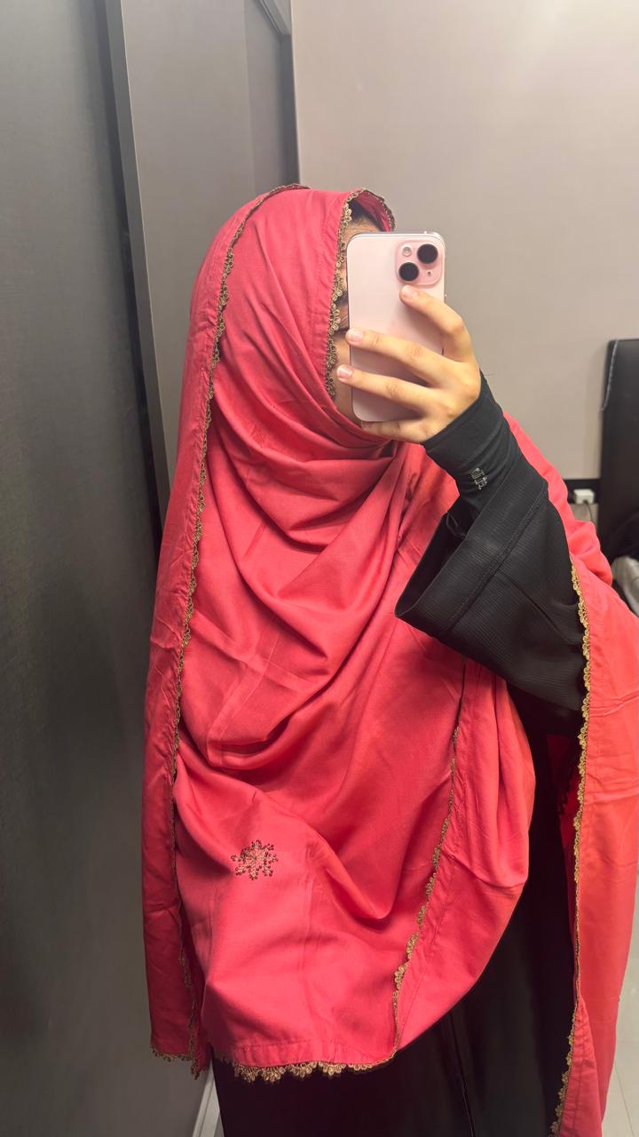 Hot Pink Beautiful Hand Work dupatta