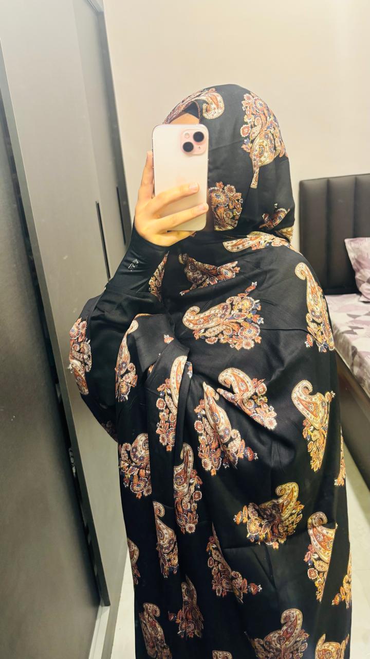 Beautiful Printed Black Dupatta