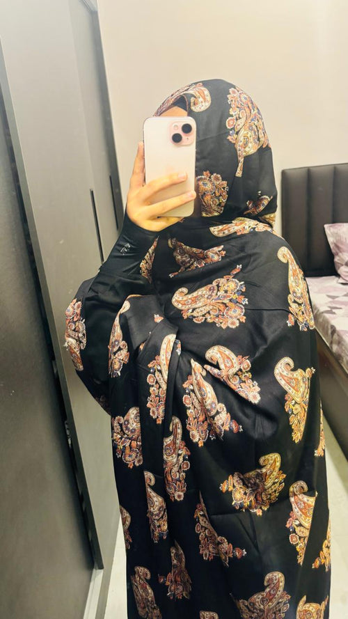 Beautiful Printed Black Dupatta