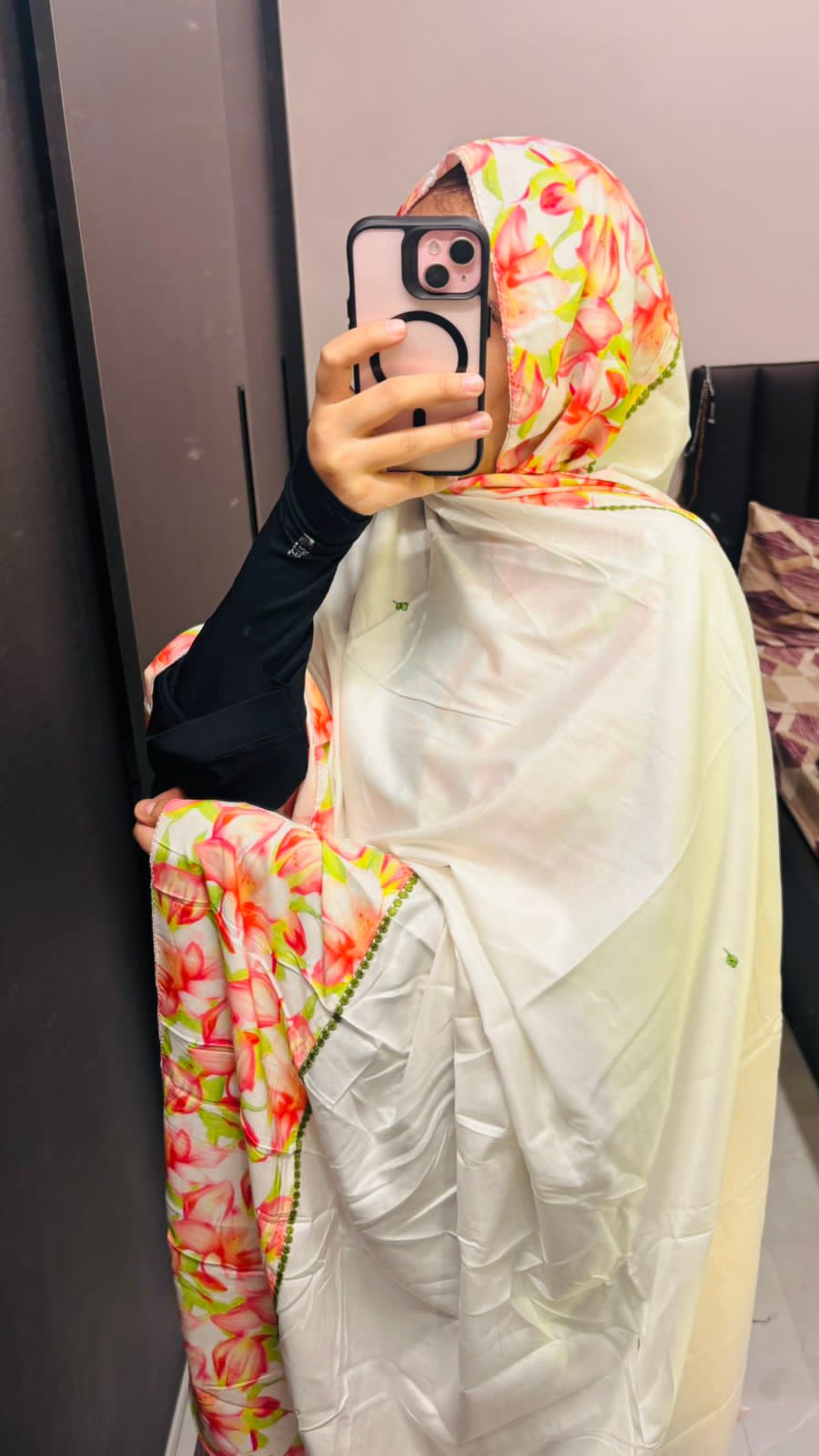 Beautiful Summer Print Rayon Dupatta with Lace & hand work