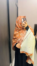Elegant Rust and off white Designer Dupatta with handwork & lace