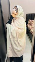 White & Baby Pink Designer embroidered dupatta with lace & handwork.