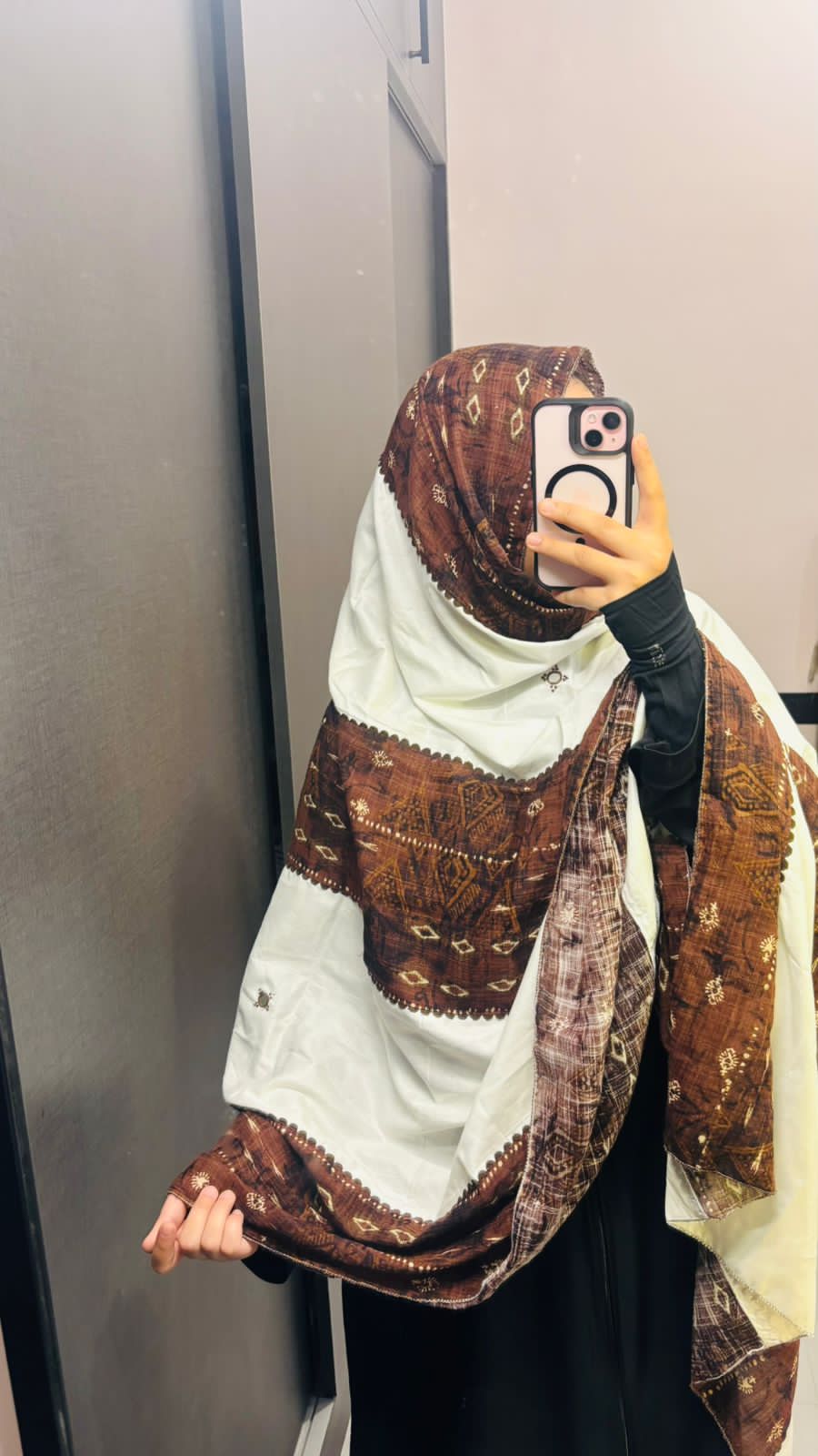 Brown & off White Beautiful Designer Dupatta