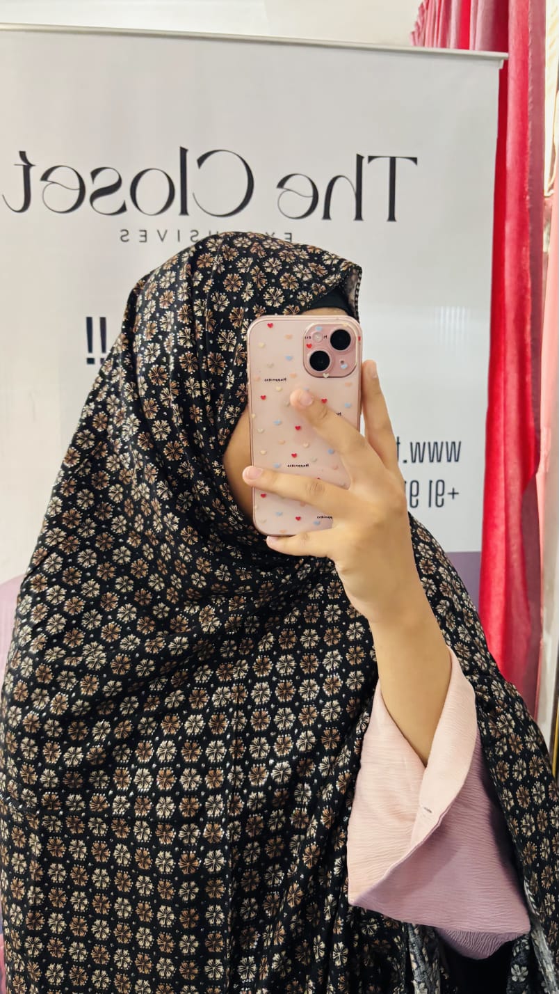 Printed Namaz dupatta with Shimmer