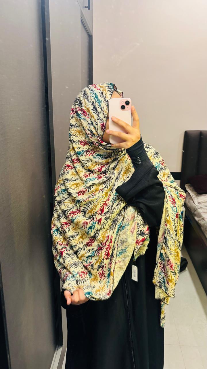 Printed Namaz Dupatta with Stones