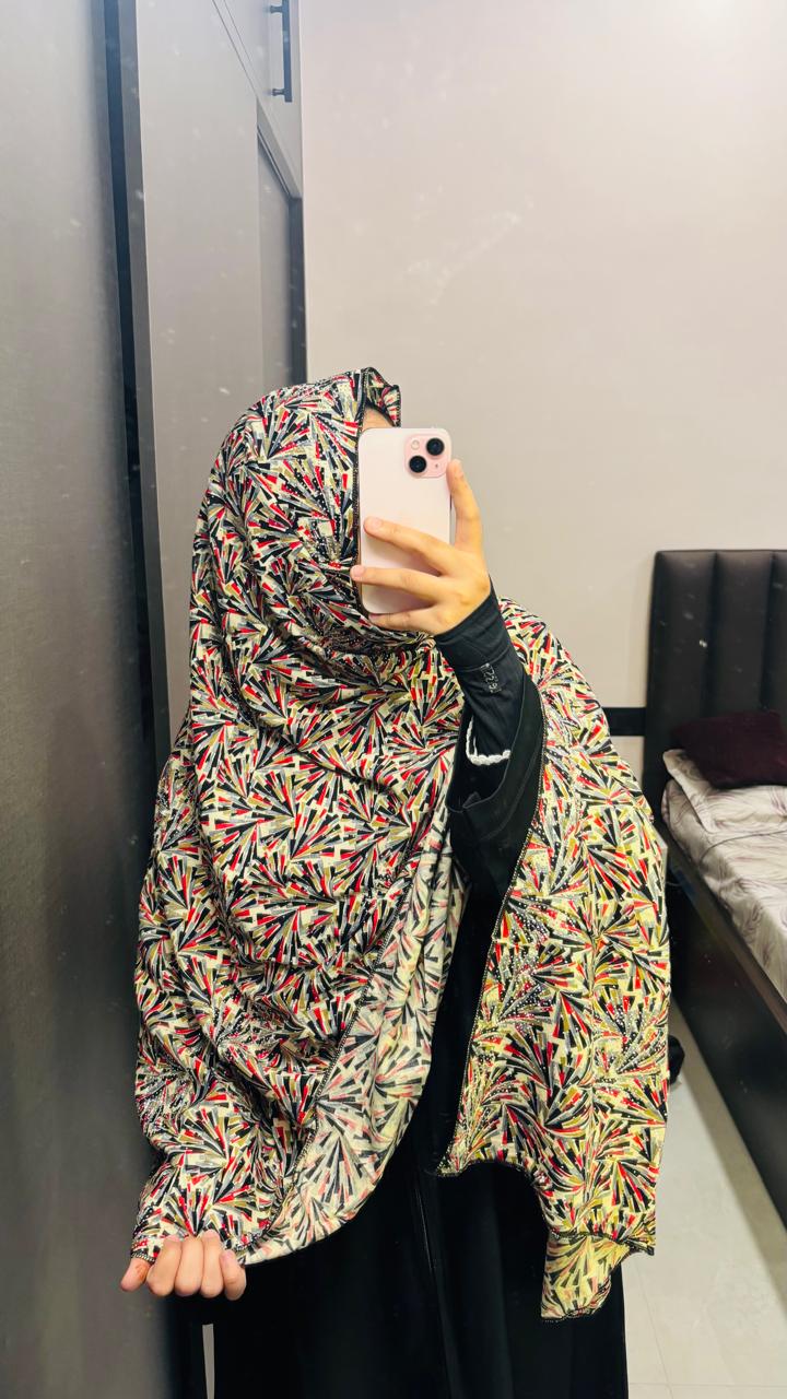 Printed Namaz Dupatta with Stones