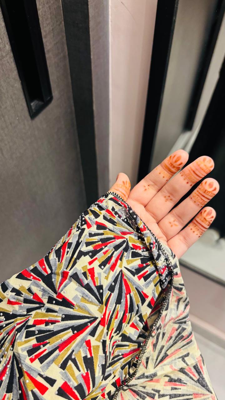 Printed Namaz Dupatta with Stones