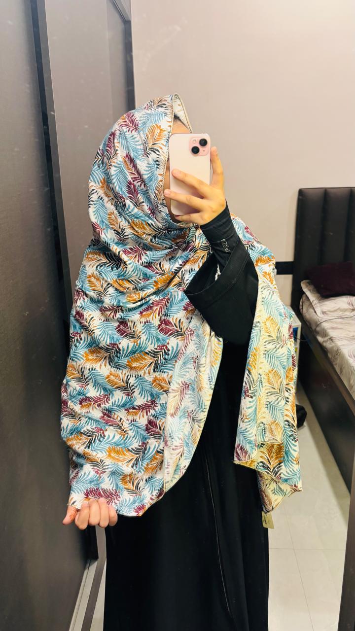 Printed Namaz Dupatta with stones