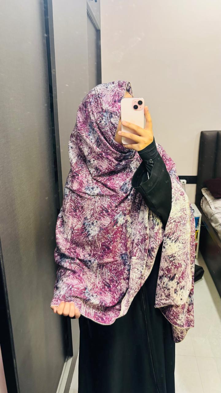 Printed Namaz Dupatta with  Stones