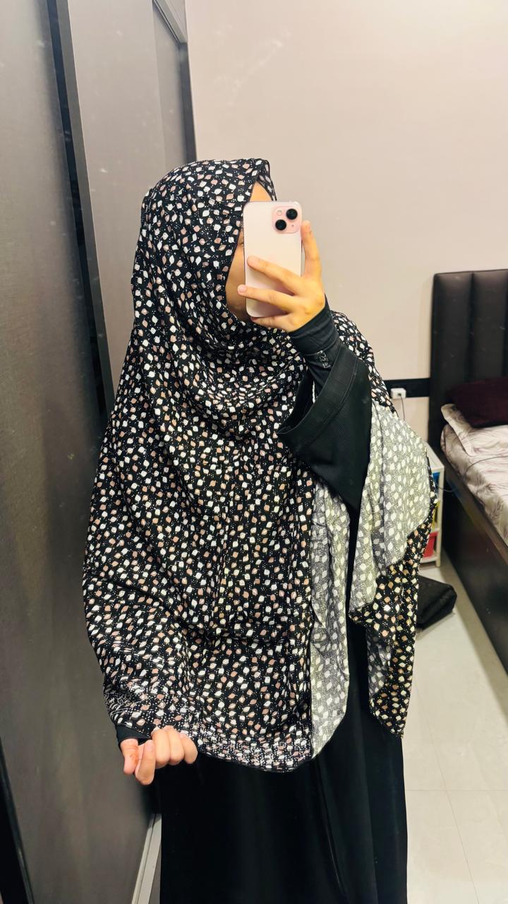 Printed Namaz Dupatta with stones